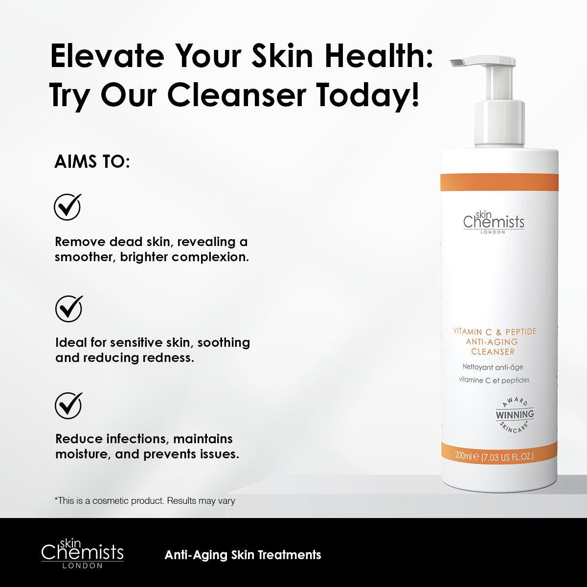 Vitamin C & Peptide Cleanser 200ml - skinChemists
