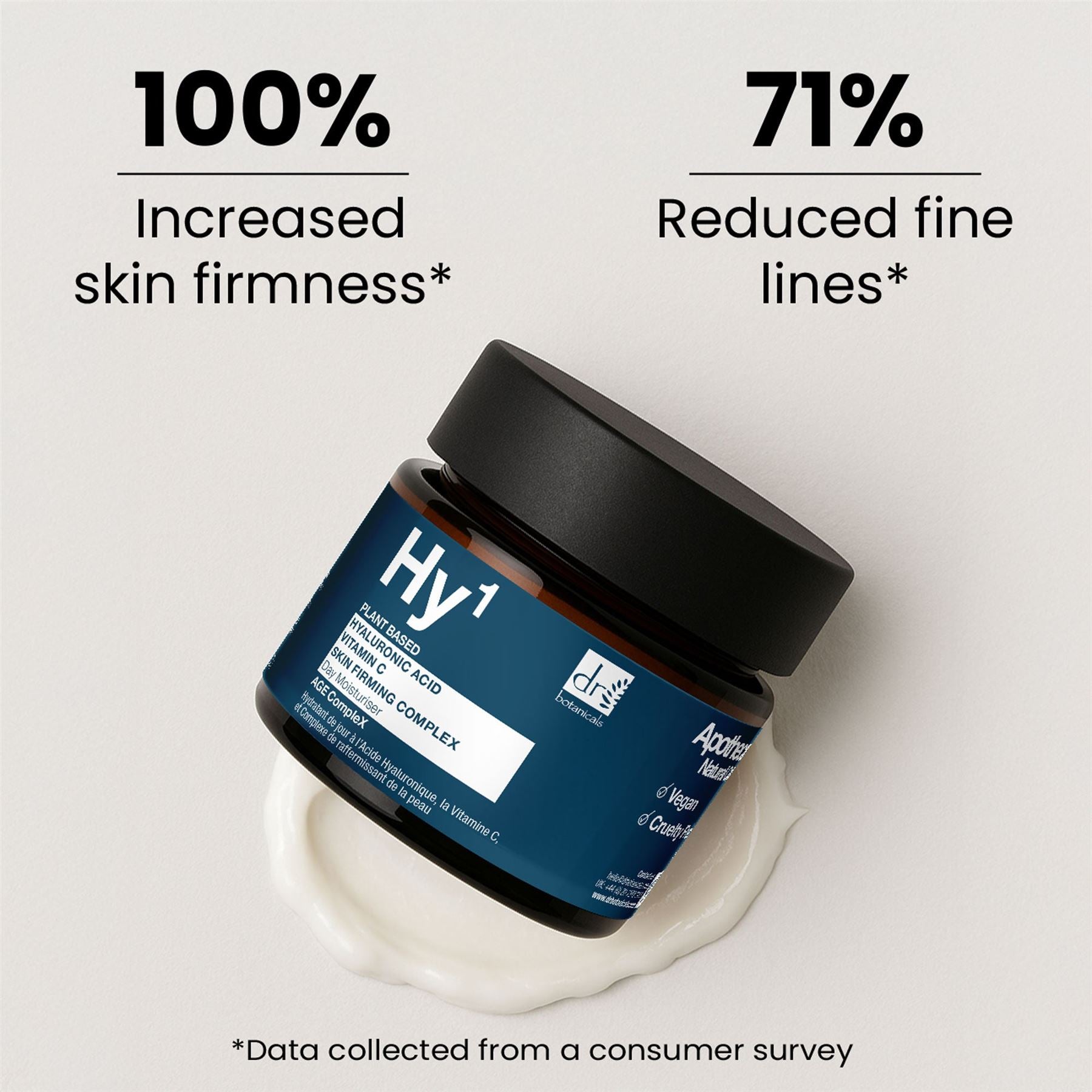 Hochwirksame Tagescreme mit 1 % Hyaluronsäure, 1 % Vitamin C und 1 % Hautstraffungskomplex, 60 ml