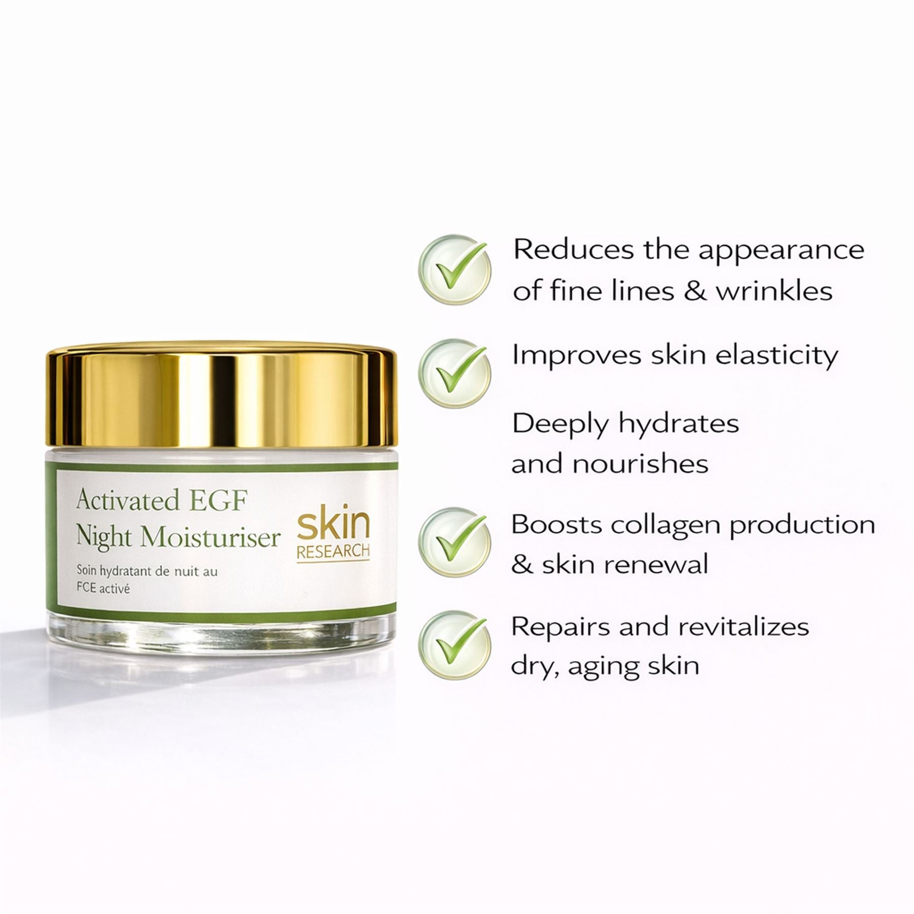 Crème de nuit anti-âge à l'EGF activé 50 ml