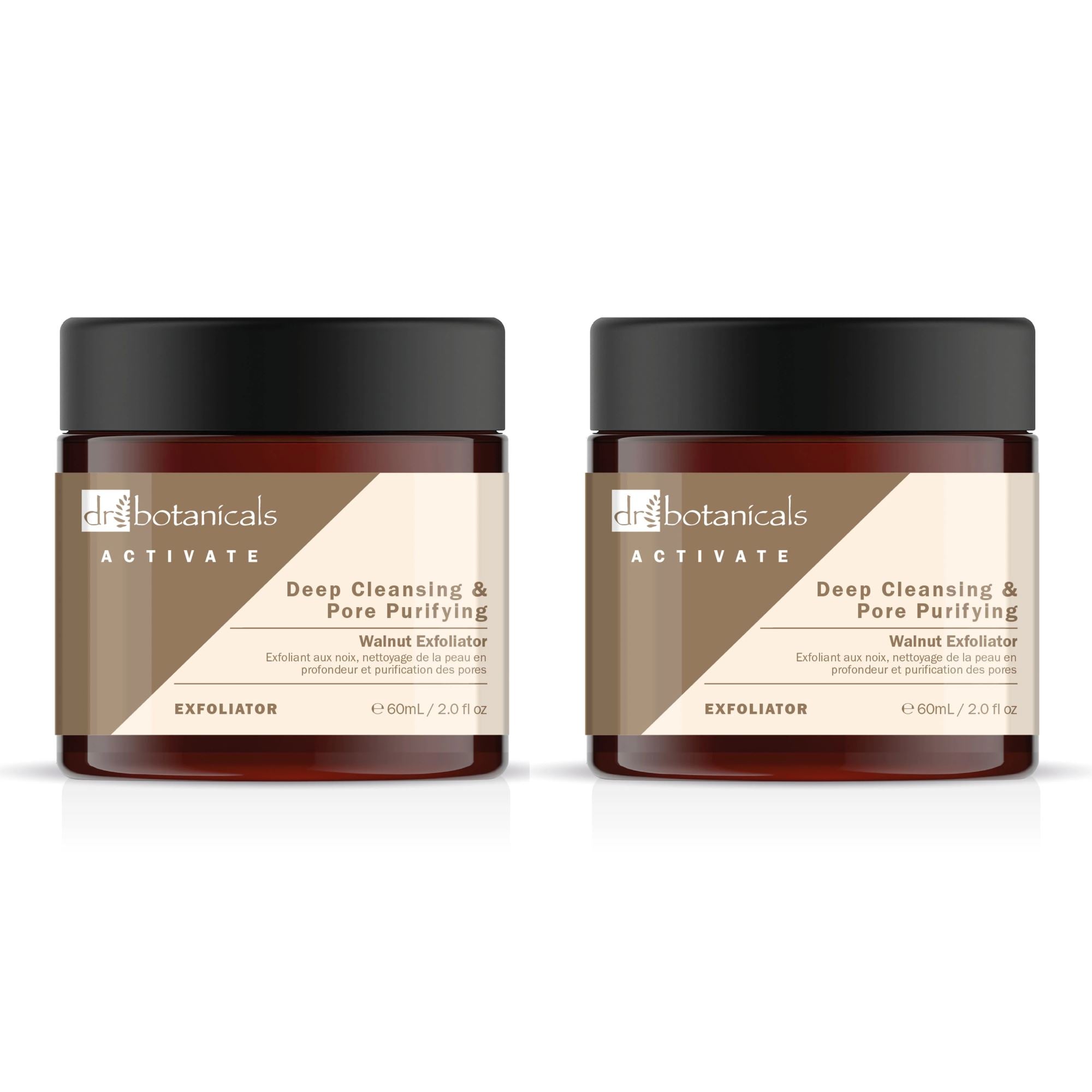 Activateur Exfoliant Purifiant et Nettoyant Profond aux Noix 60 ml - Pack Économique de 2