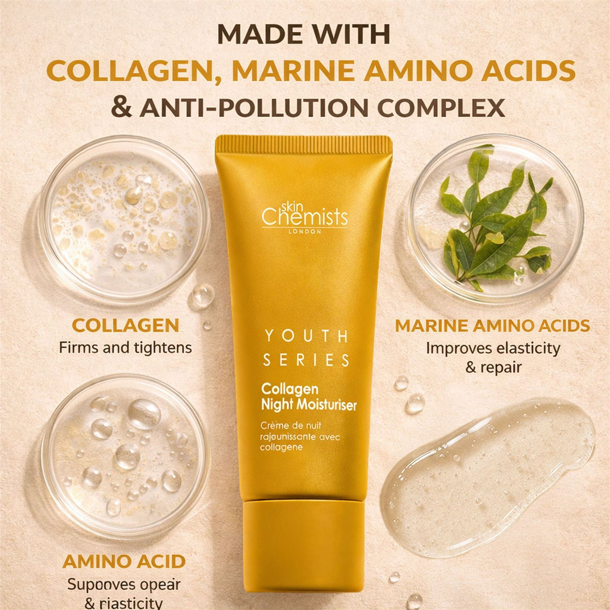 1% Collagen Night Moisturiser 50ml (Vegan) - skinChemists