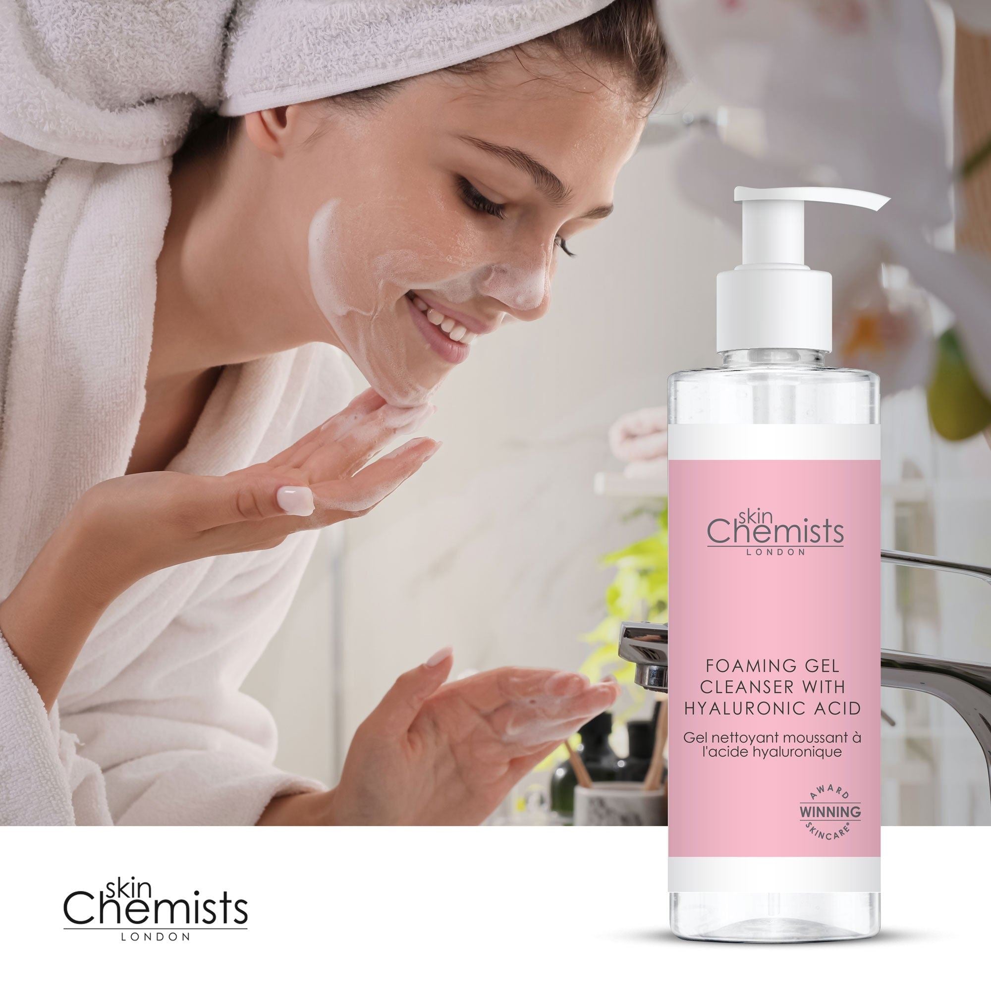 Gel nettoyant moussant à l'acide hyaluronique 200 ml