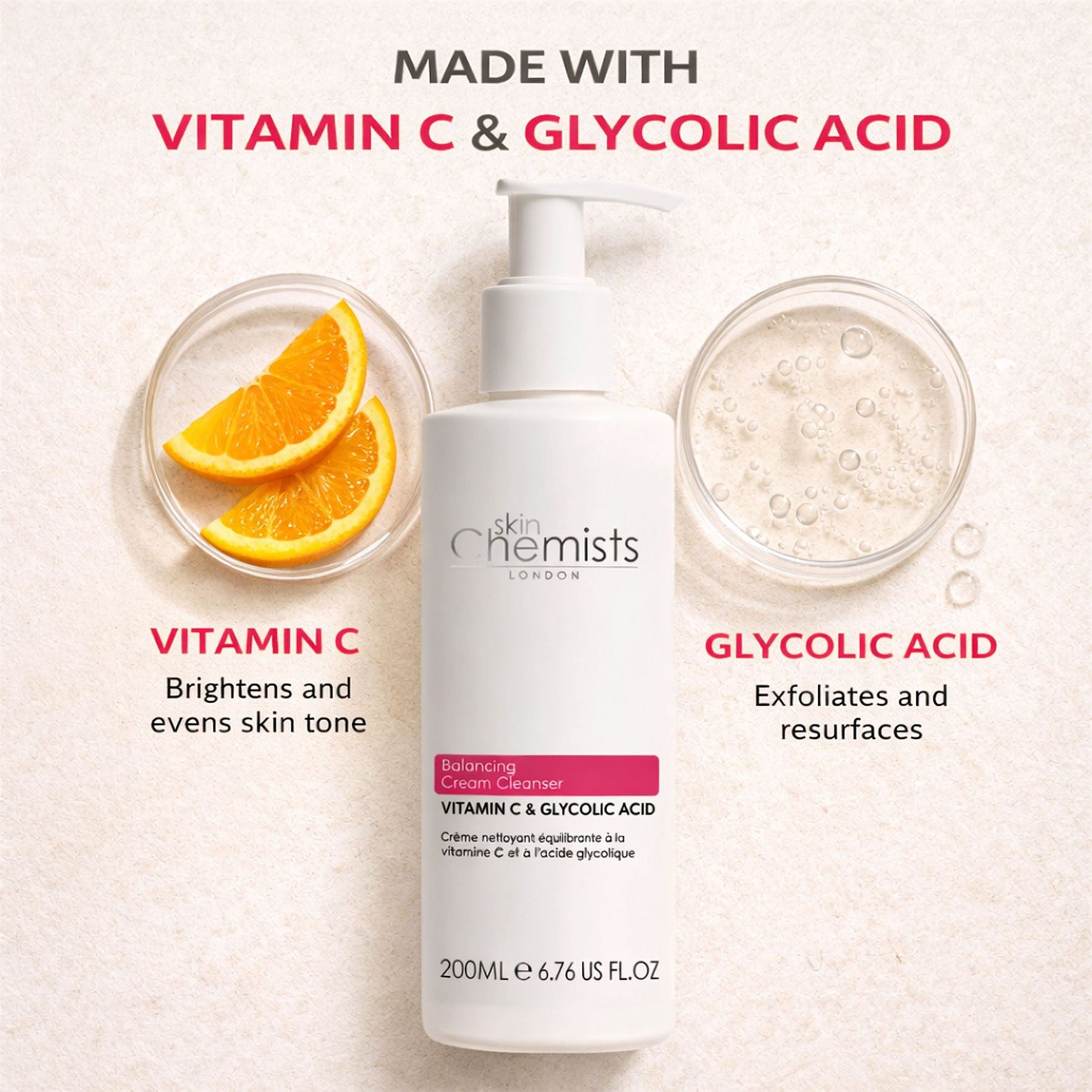 Ausgleichender Reinigungsschaum mit Vitamin C und Glykolsäure, 200 ml