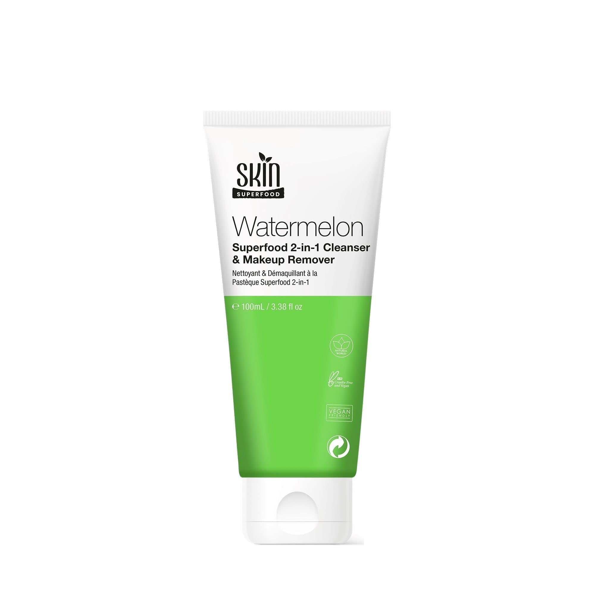 Nettoyant et démaquillant 2 en 1 à la pastèque, superaliment, 100 ml - Lot de 2 à prix avantageux