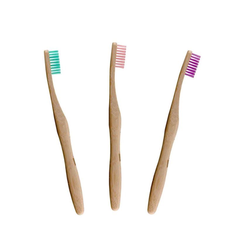 Kit de brosse à dents en bambou pastel