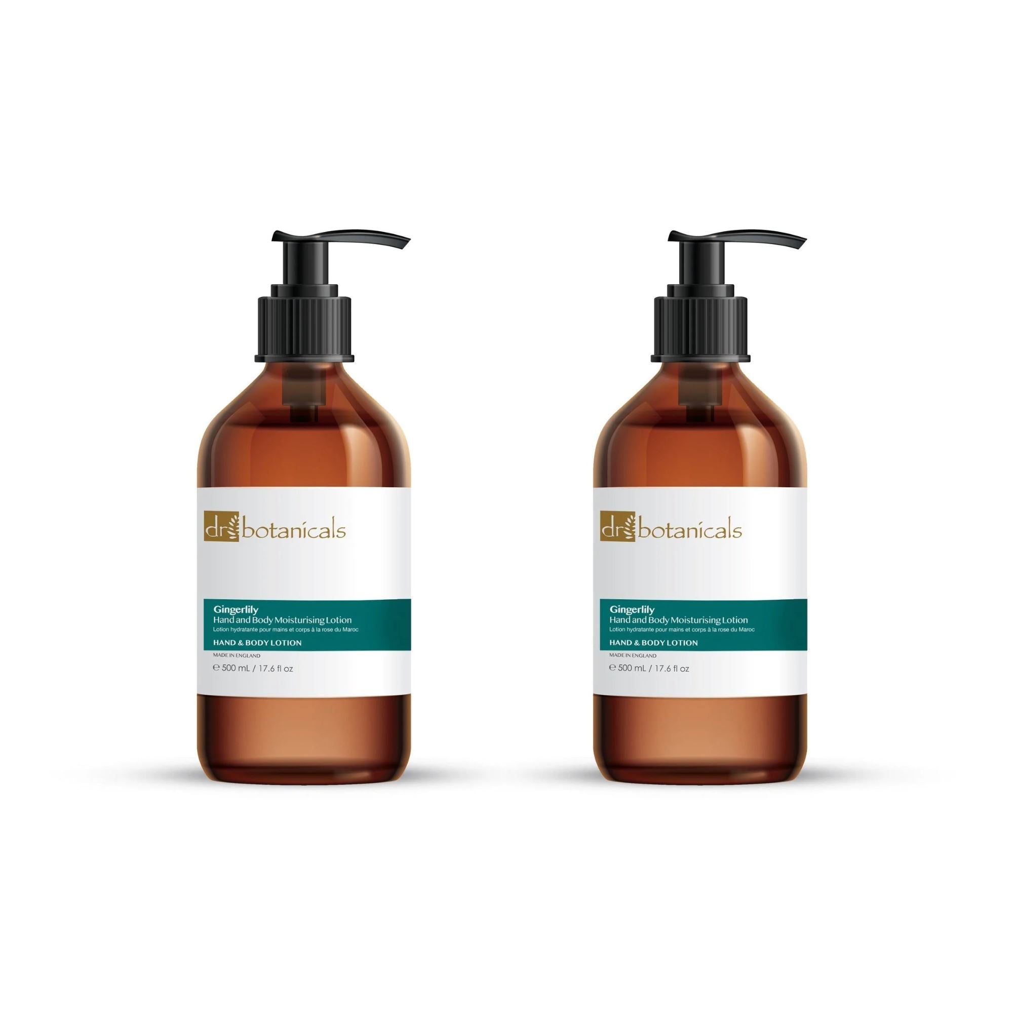 Lotion hydratante mains et corps Gingerlily 500 ml - Pack économique de 2