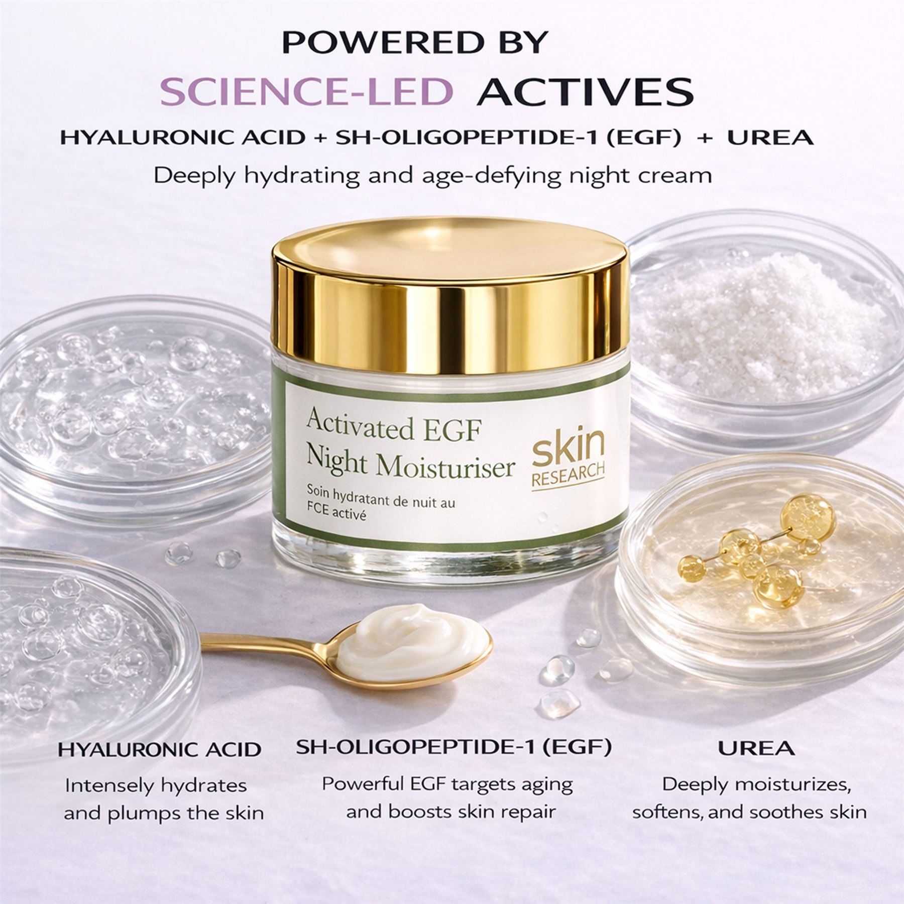 Crème de nuit anti-âge à l'EGF activé 50 ml