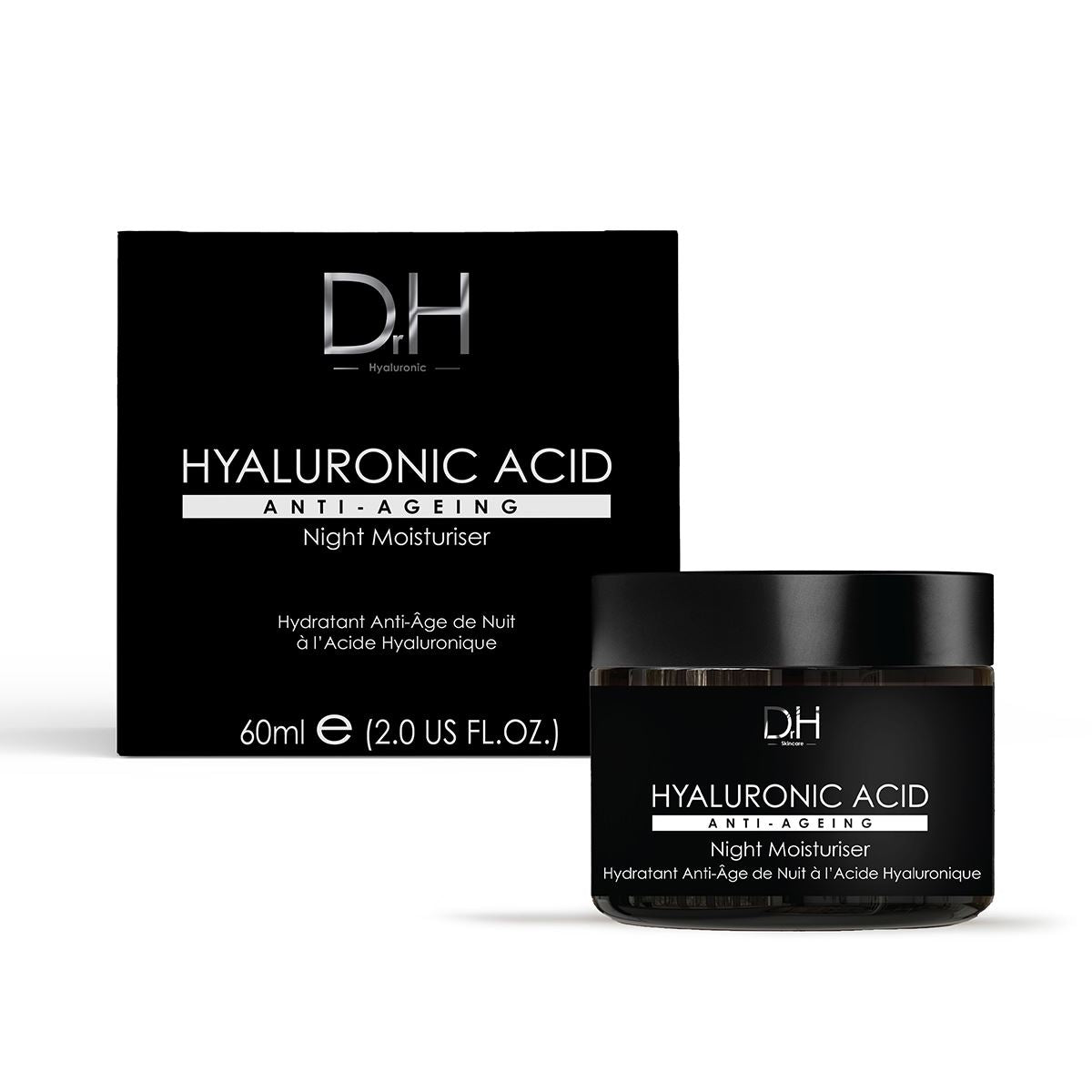 Anti-Aging-Gesichtsserum mit Hyaluronsäure (30 ml) + Anti-Aging-Nachtcreme mit Hyaluronsäure (60 ml)