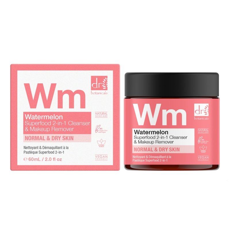 Nettoyant et démaquillant 2 en 1 à la pastèque, superaliment, 60 ml