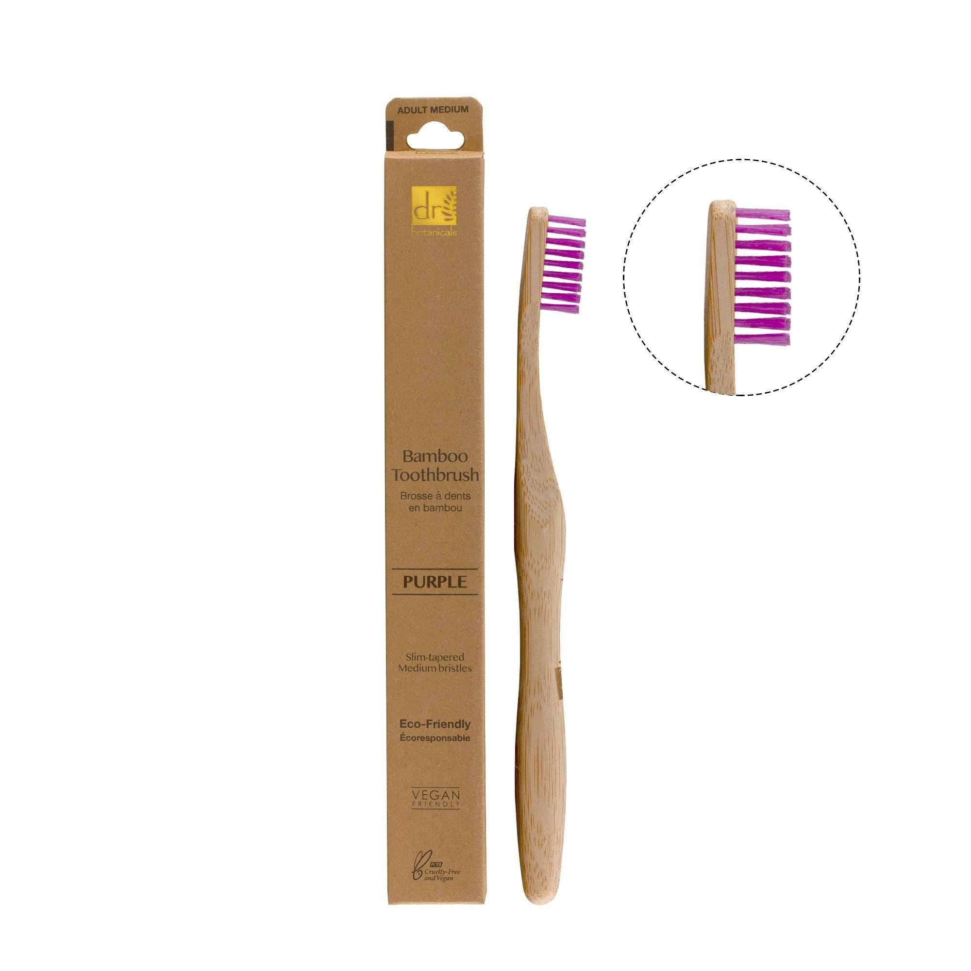 Brosse à dents en bambou violette, lot de 2, offre économique