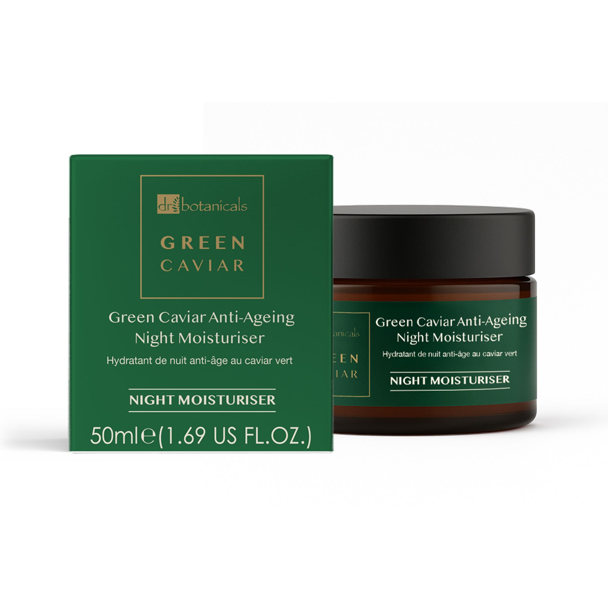 Crème de nuit antioxydante anti-âge au caviar vert et à l'huile d'argan 50 ml