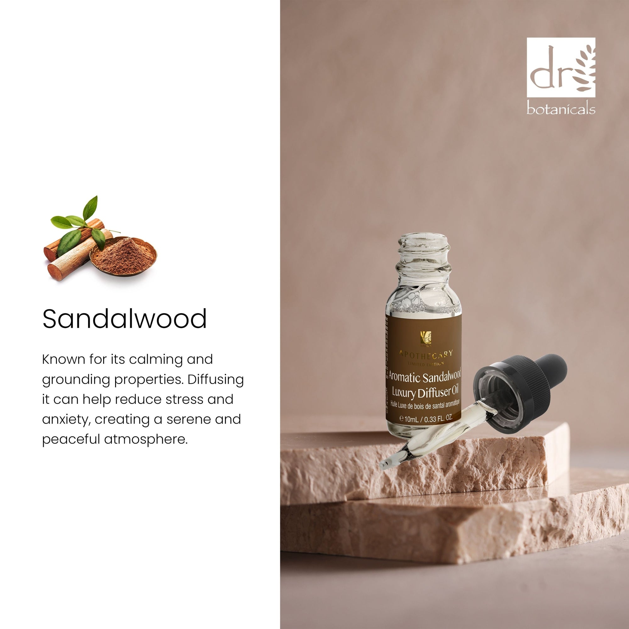 Coffret diffuseur de luxe relaxant au bois de santal avec bougie au bois de santal et à la bergamote