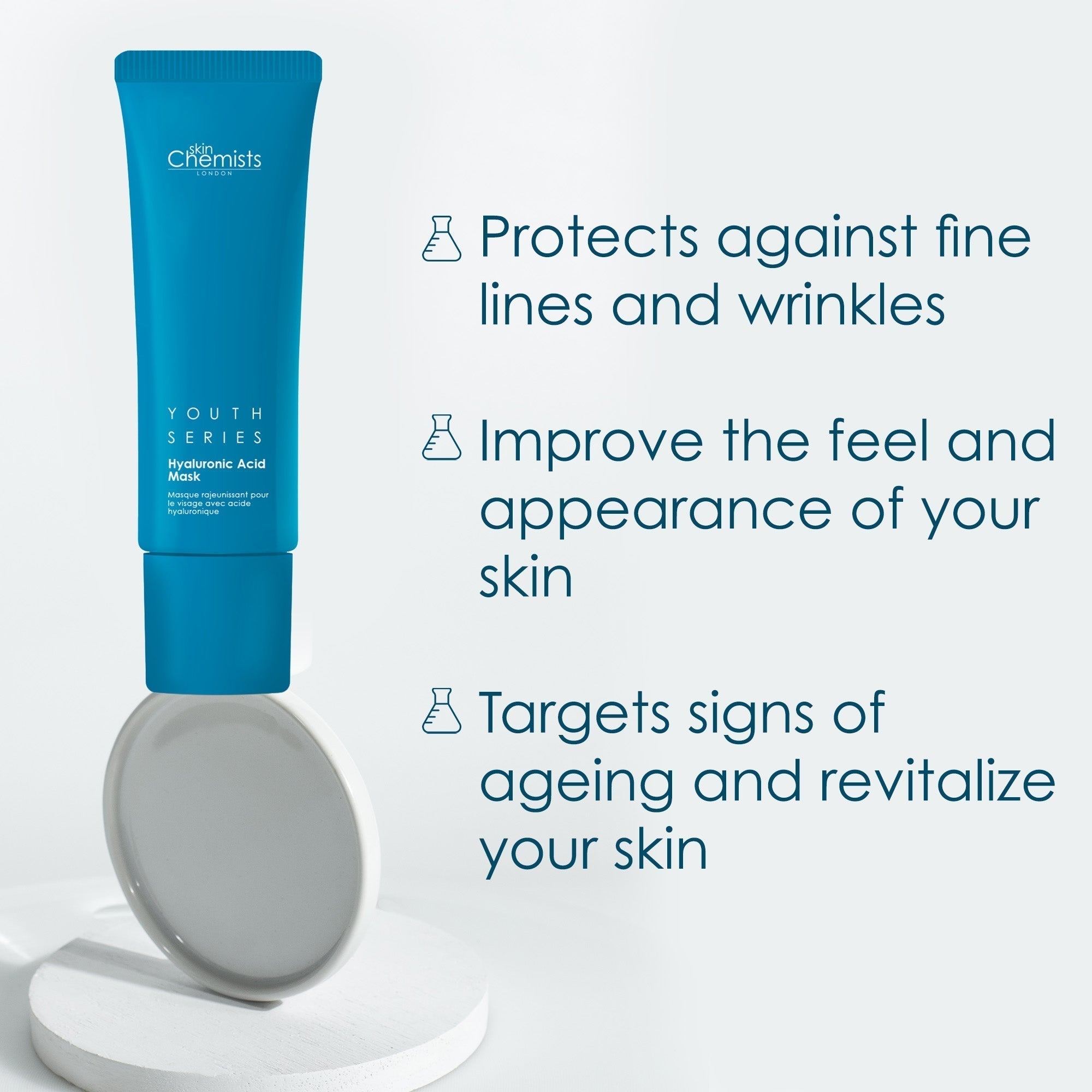 Masque à l'acide hyaluronique 1 % Youth Series, lot de 2 masques de 50 ml