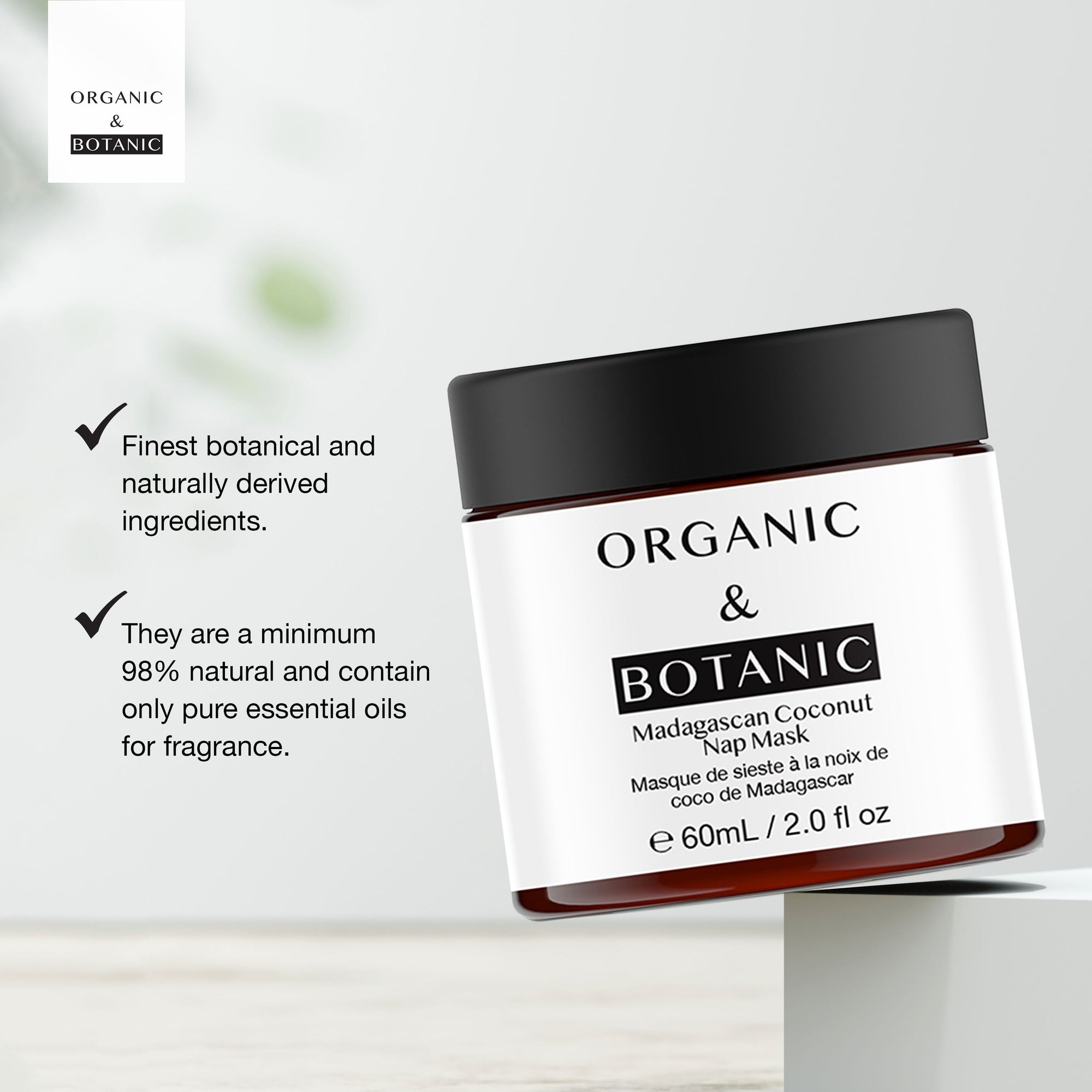 Masque de nuit à la noix de coco de Madagascar, lot de 2 x 60 ml