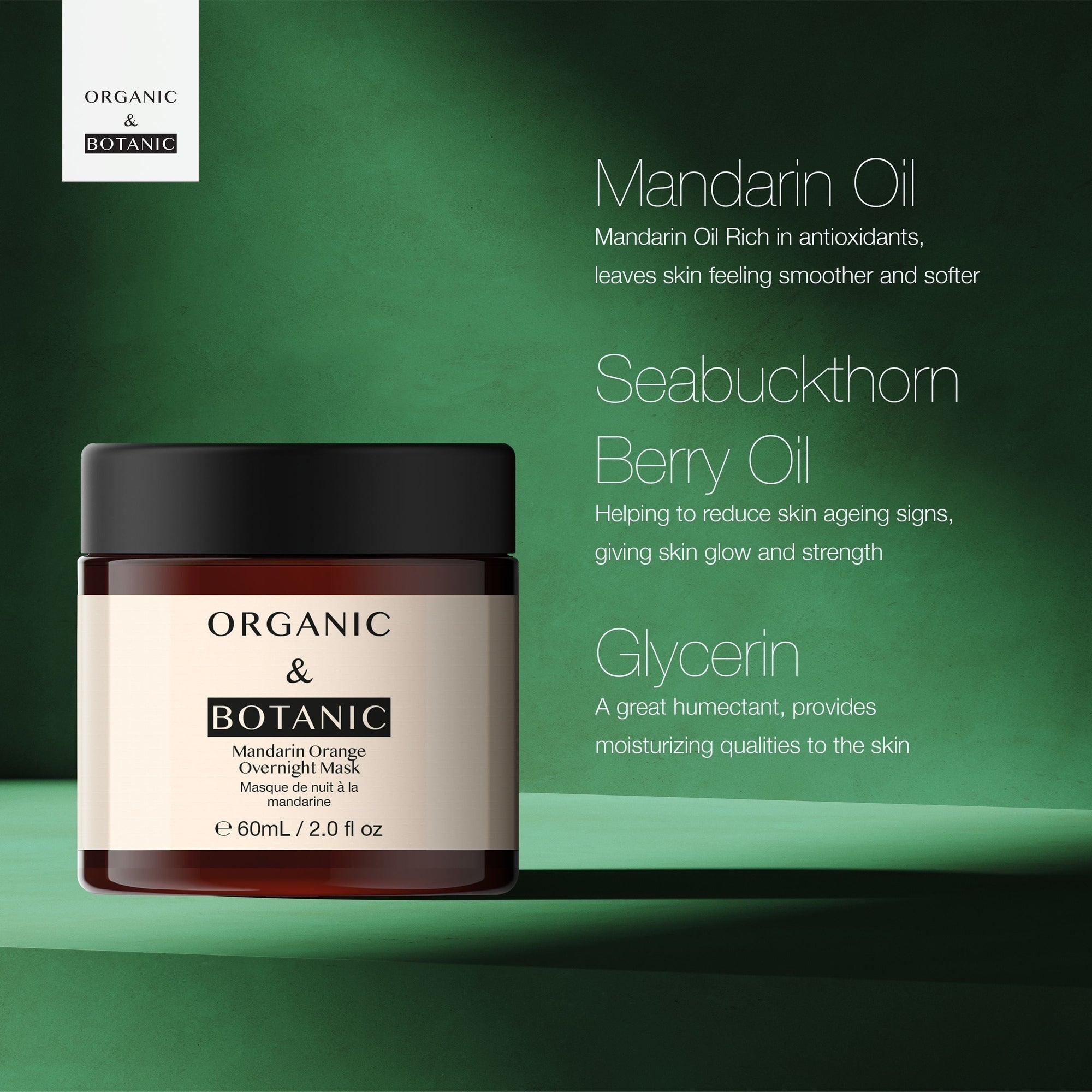 Masque de nuit à l'orange mandarine, lot de 2 masques de 60 ml