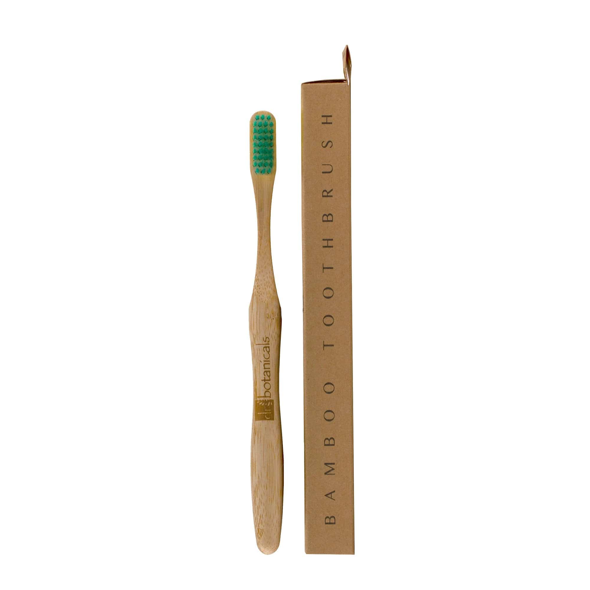 Brosse à dents en bambou verte, lot de 2, offre économique