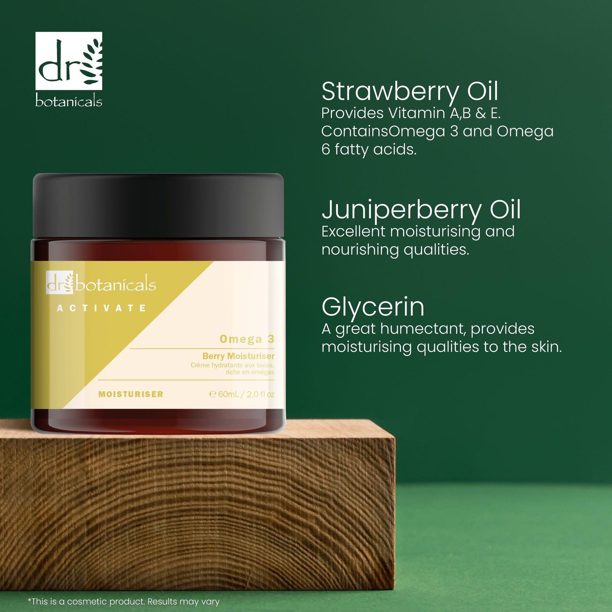 Crème hydratante aux baies Activate Omega 3 60 ml - Pack économique de 2