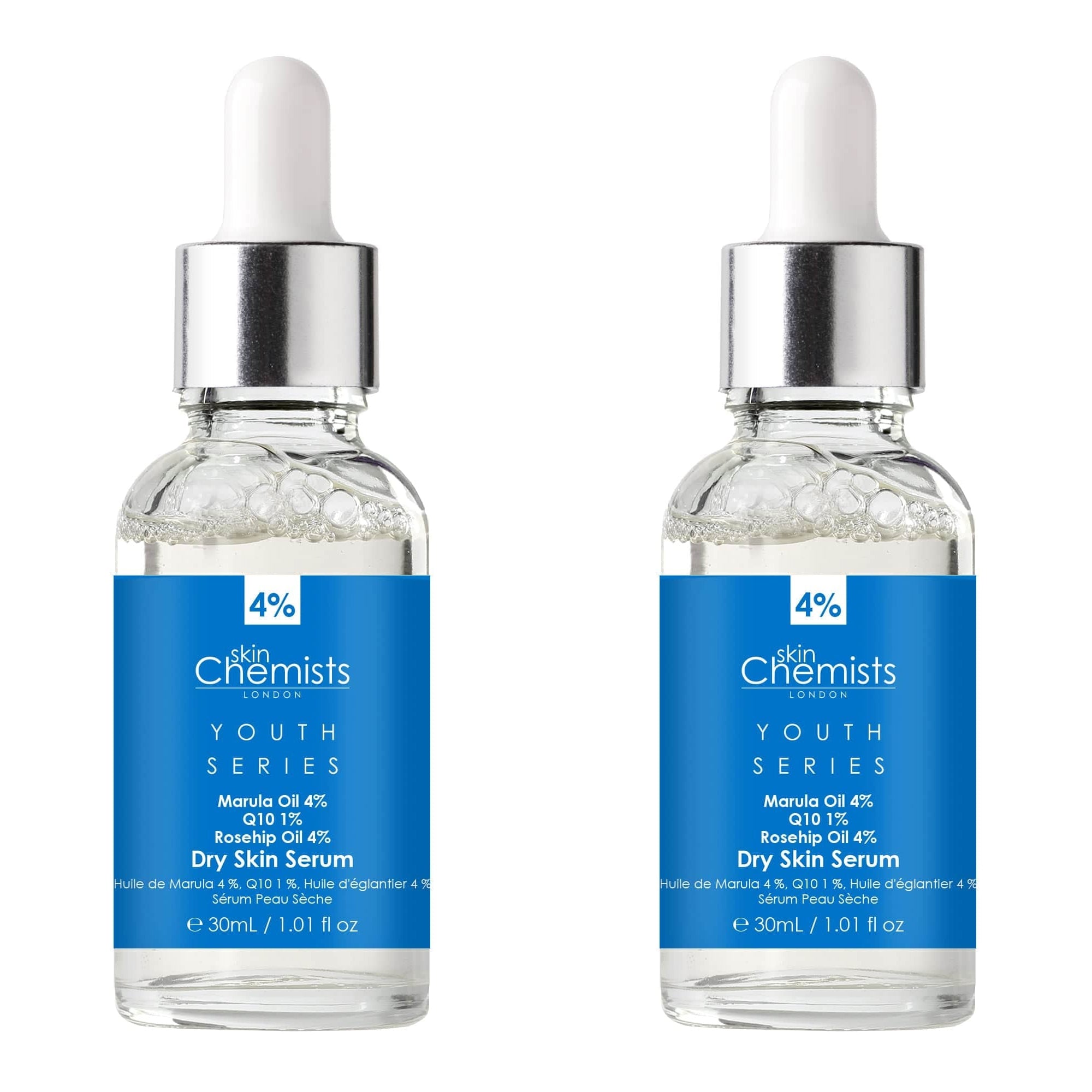 Sérum pour peaux sèches Youth Series à l'huile de marula 4 %, Q10 1 %, huile de rose musquée 4 % - Lot de 2 flacons de 30 ml