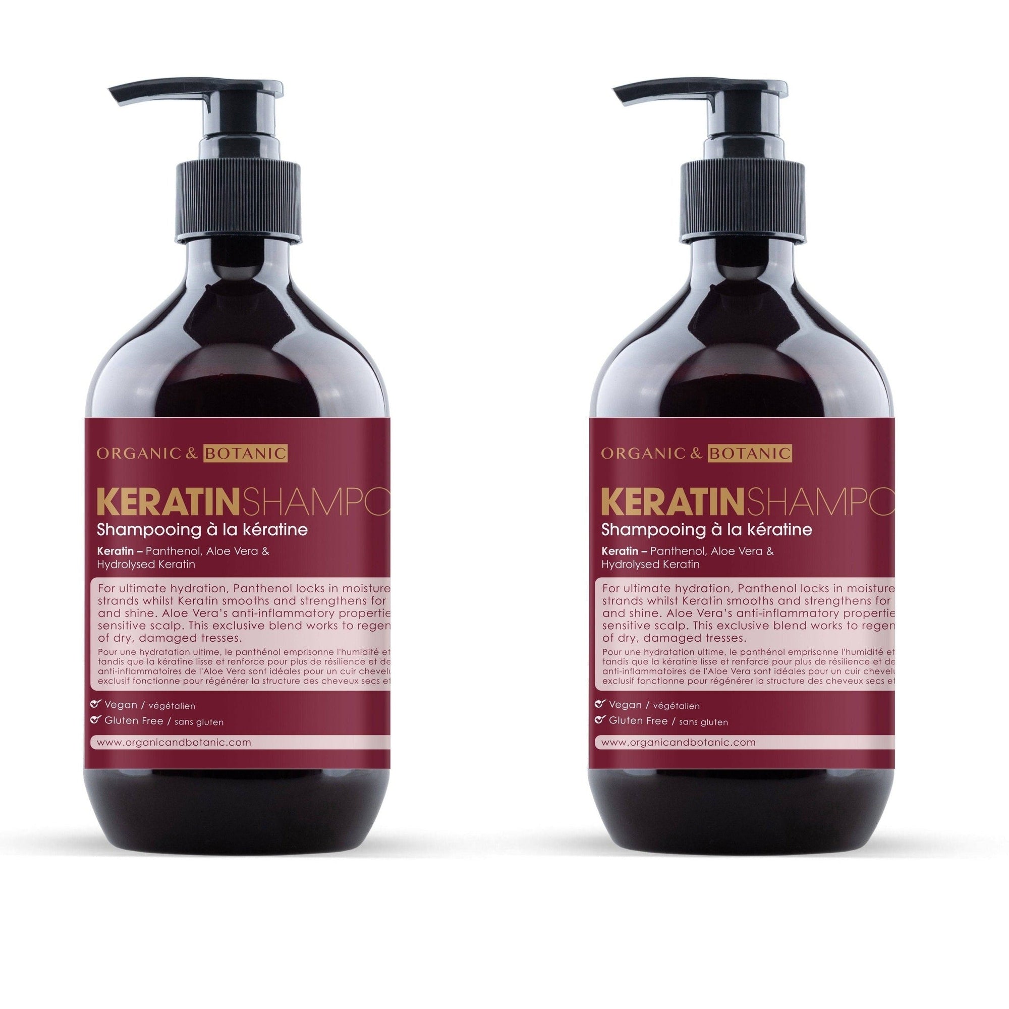 Shampoing à la kératine 500 ml x 2 (lot de 2)