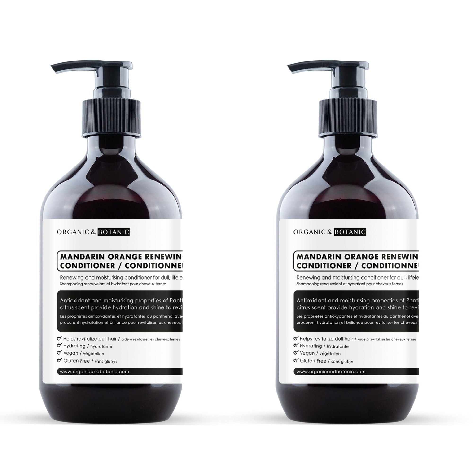 Après-shampoing revitalisant à l'orange mandarine 500 ml x 2 (lot de 2)