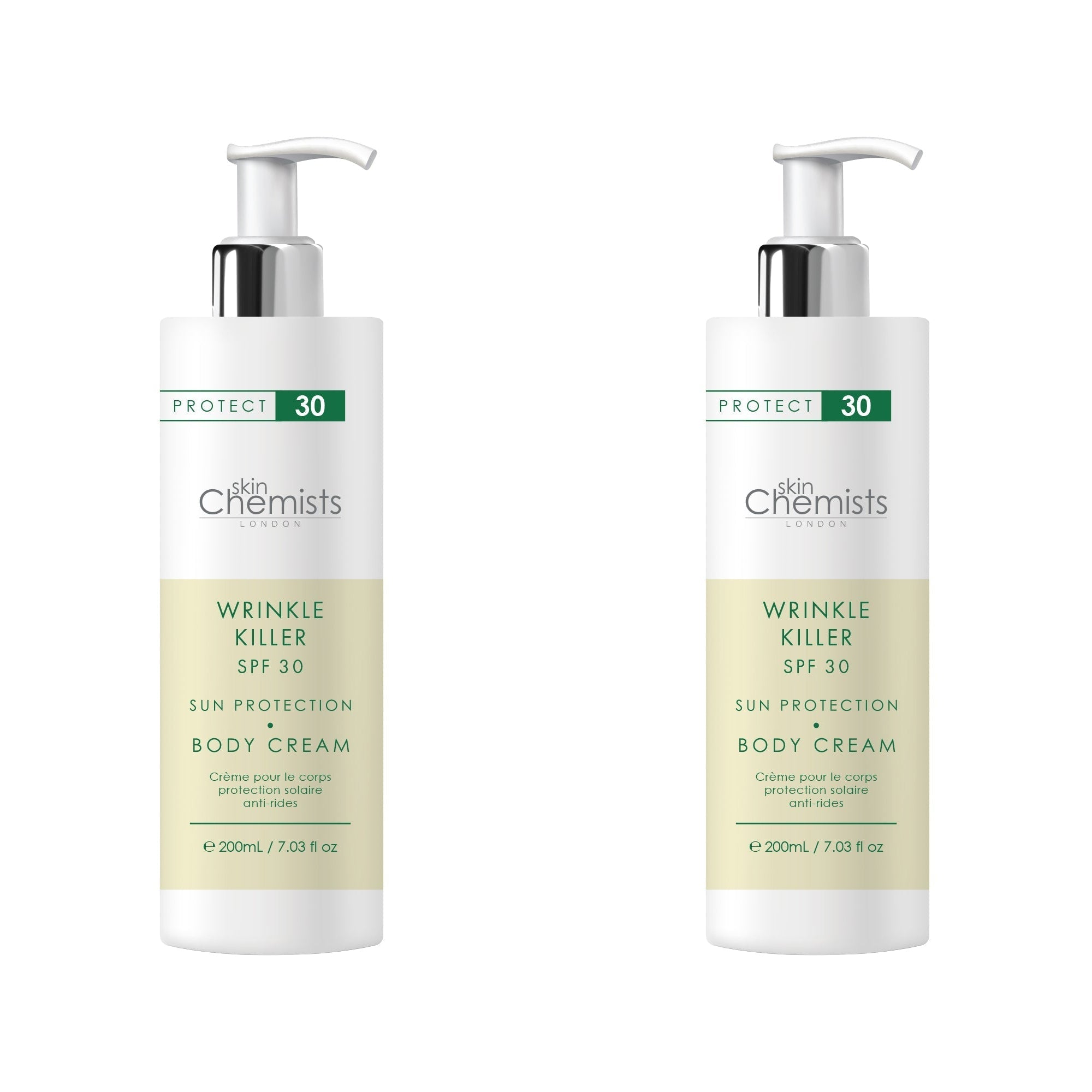 Wrinkle Killer Sun Protection Body Cream SPF 30 200ml x 2 Duo Pack