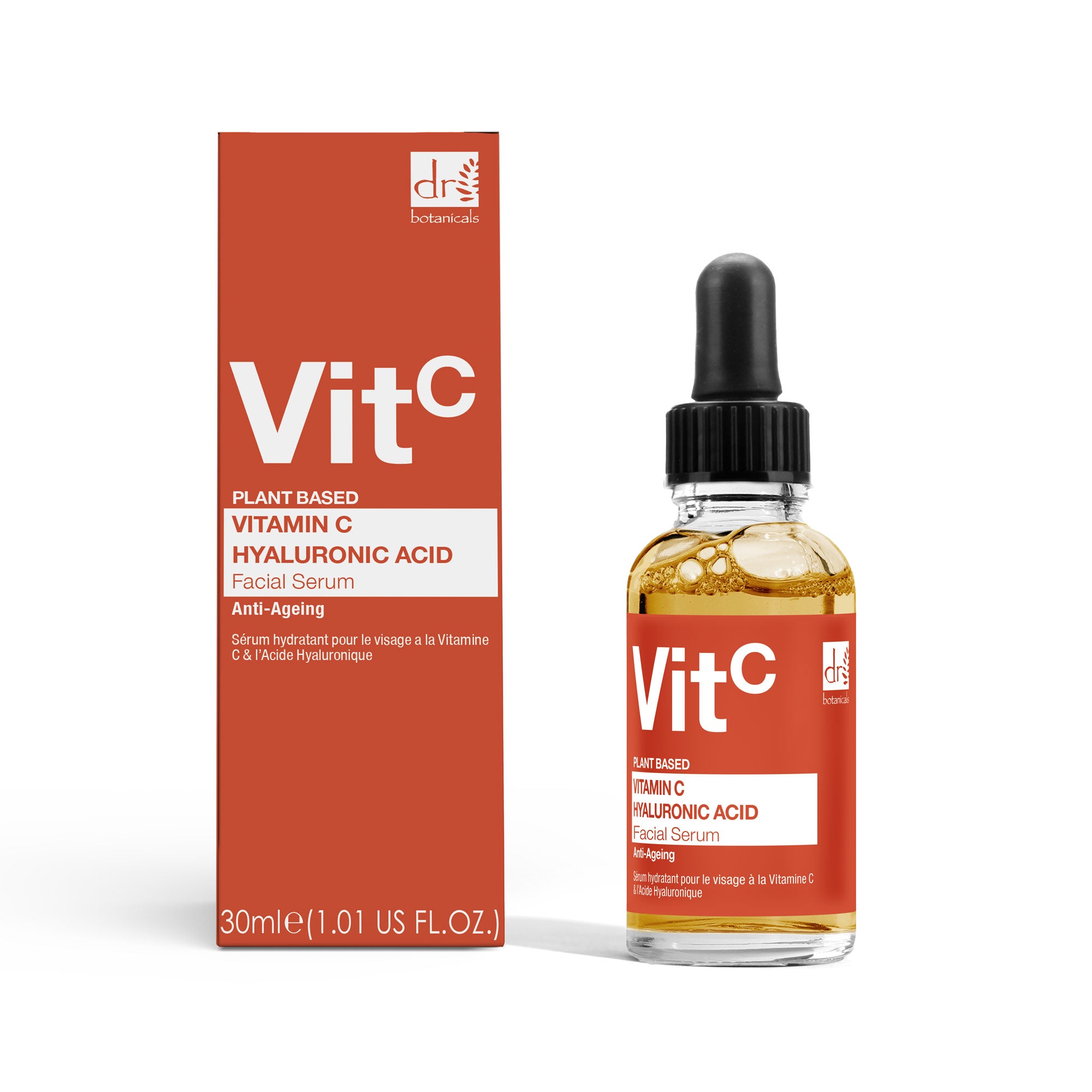 Sérum hydratant visage à la vitamine C 5 % et à l'acide hyaluronique 2 % 30 ml