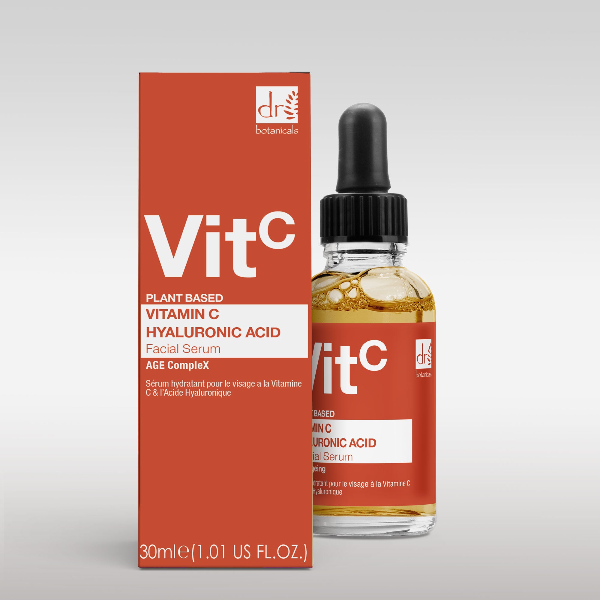 Sérum hydratant visage à la vitamine C 5 % et à l'acide hyaluronique 2 % 30 ml