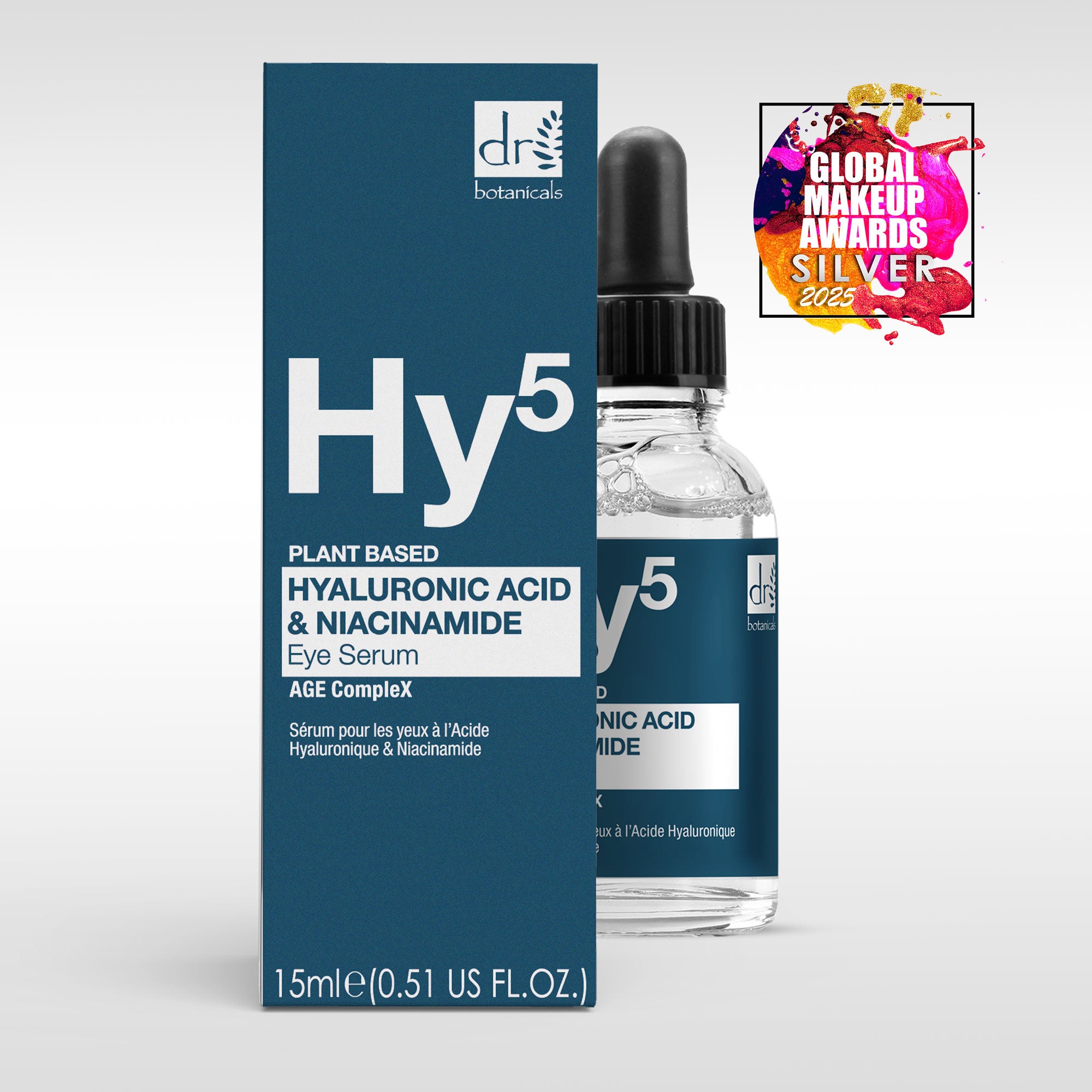 Sérum contour des yeux à l'acide hyaluronique 5 % et à la niacinamide 5 % 15 ml