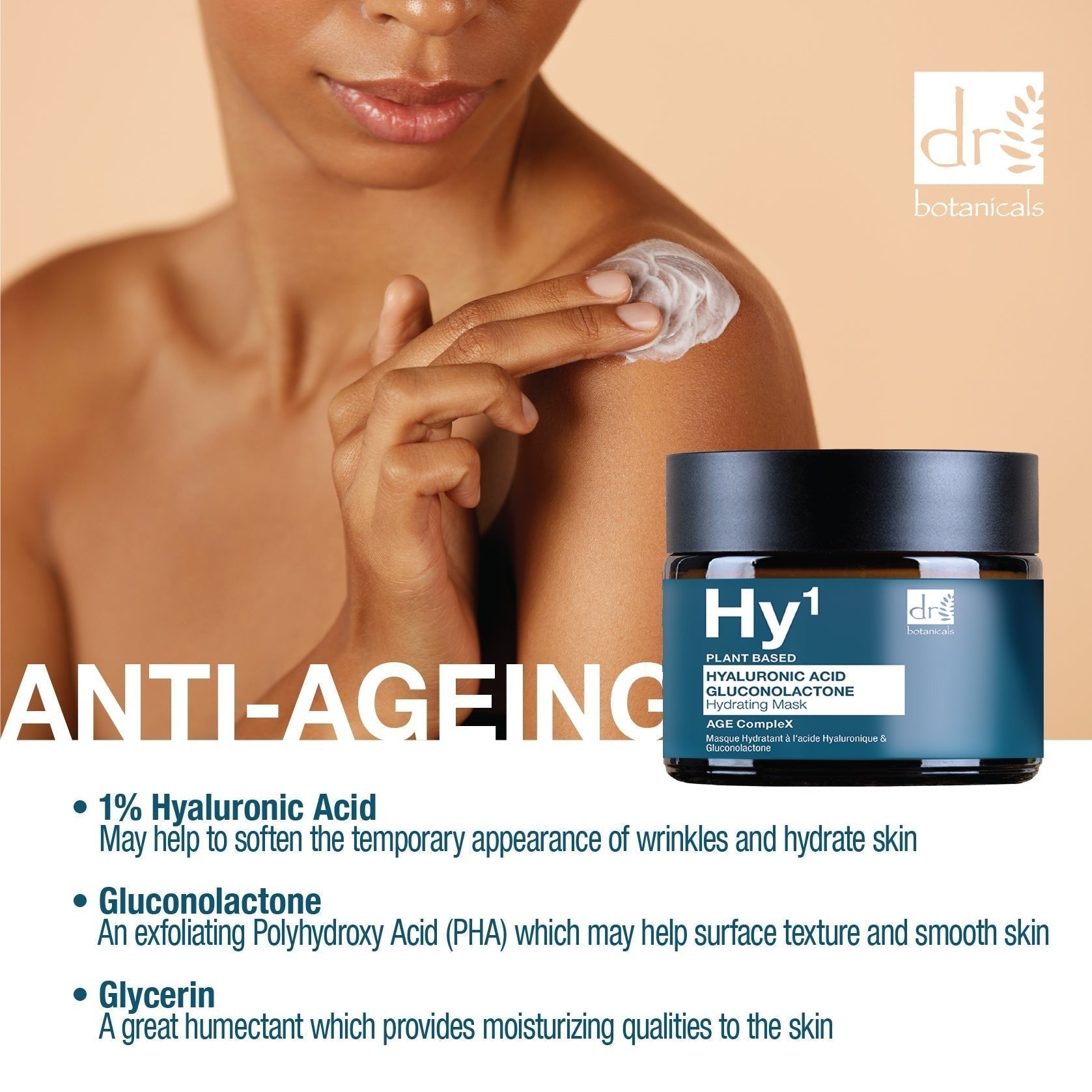 Masque à l'acide hyaluronique 1 % et à la gluconolactone 60 ml