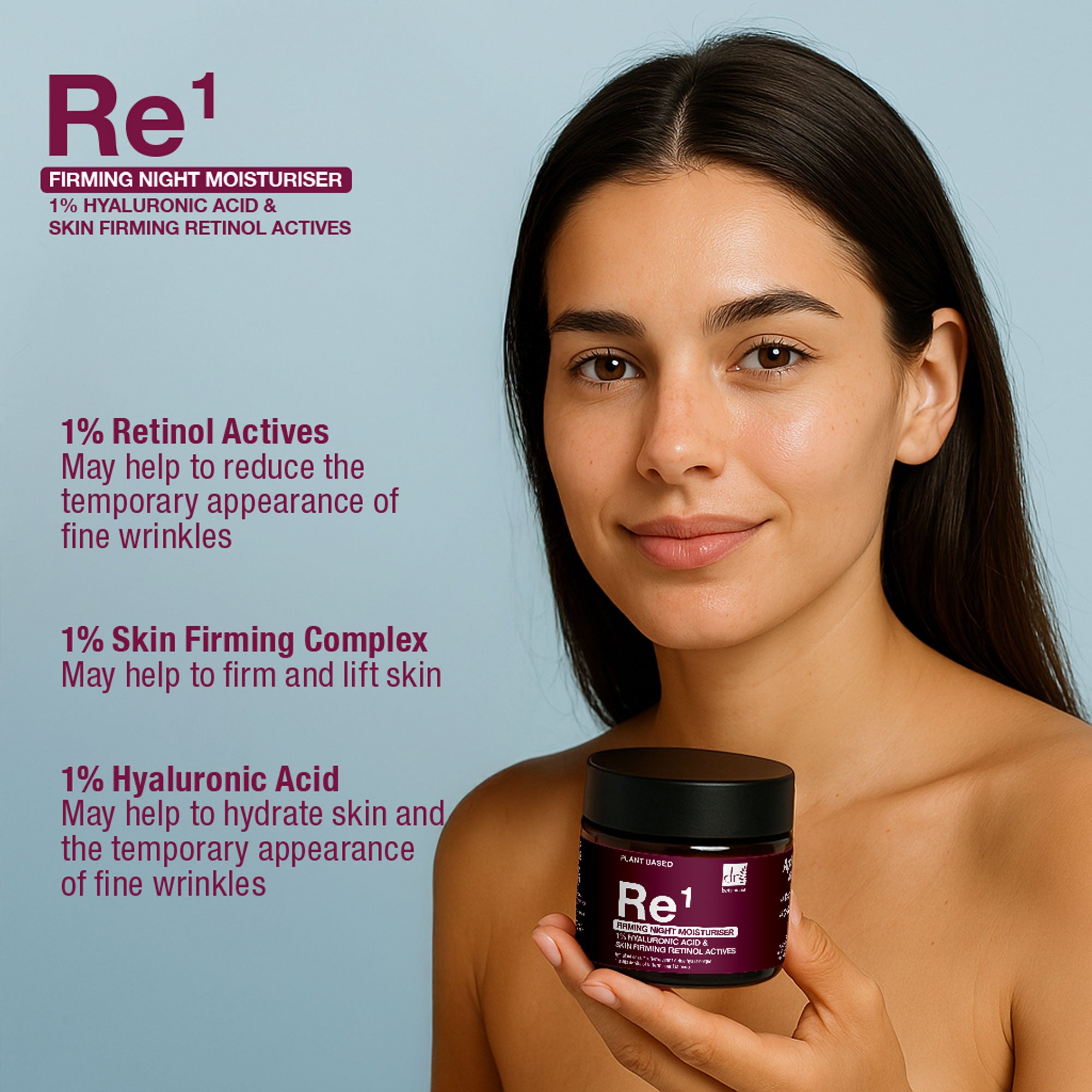 Crème de nuit raffermissante à 1 % d'acide hyaluronique et au rétinol (60 ml)