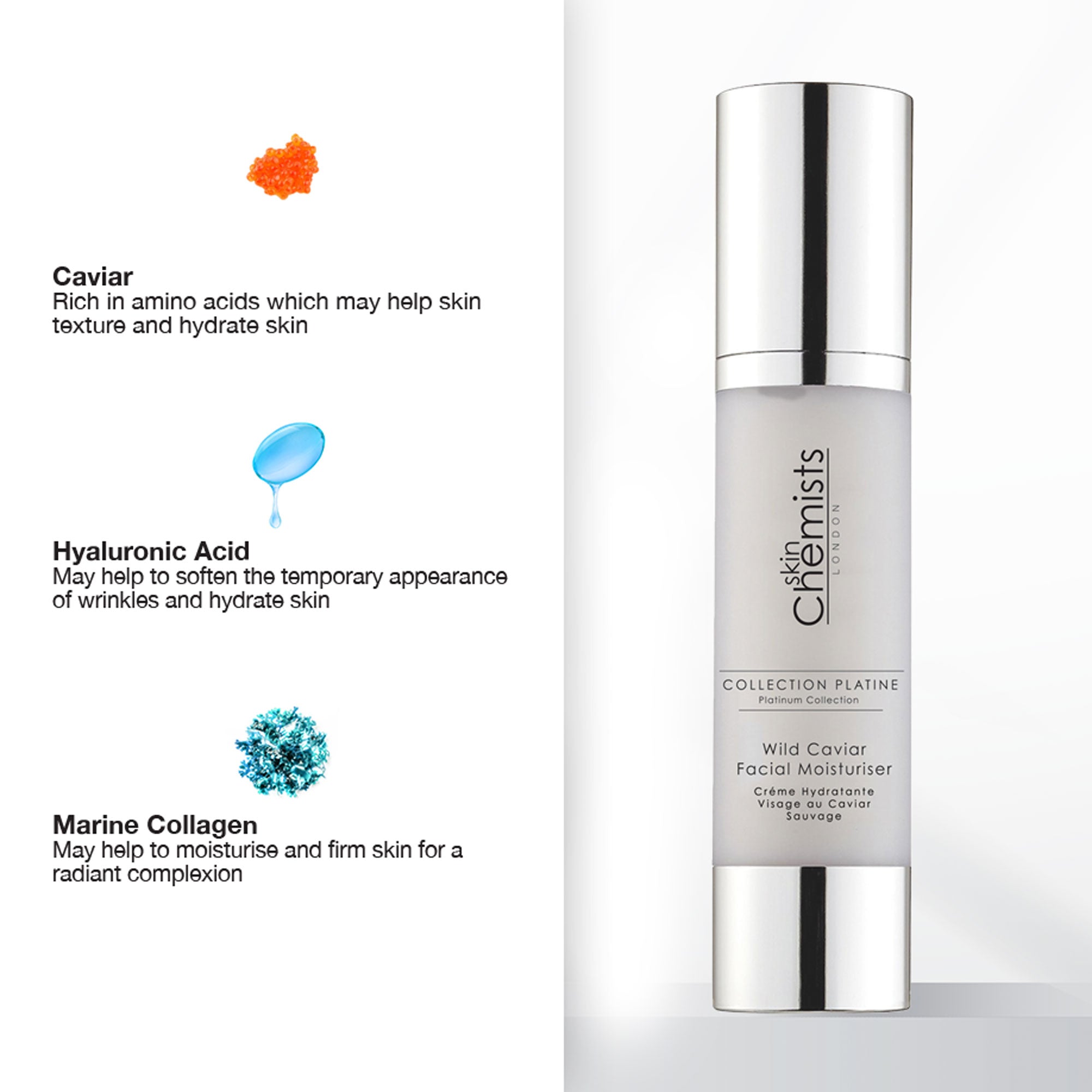 Crème hydratante visage au caviar sauvage 50 ml