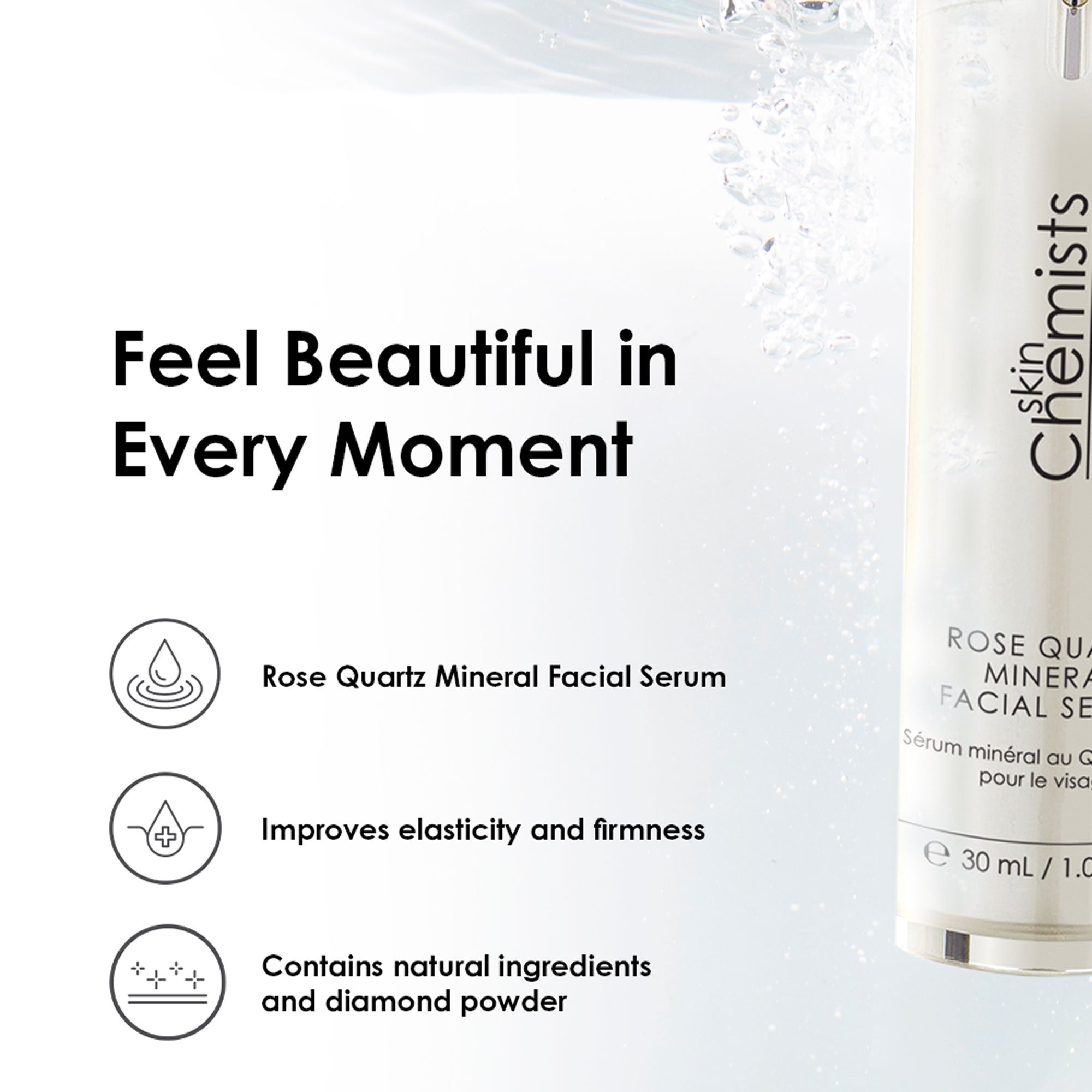 Sérum visage minéral anti-âge au quartz rose 30 ml