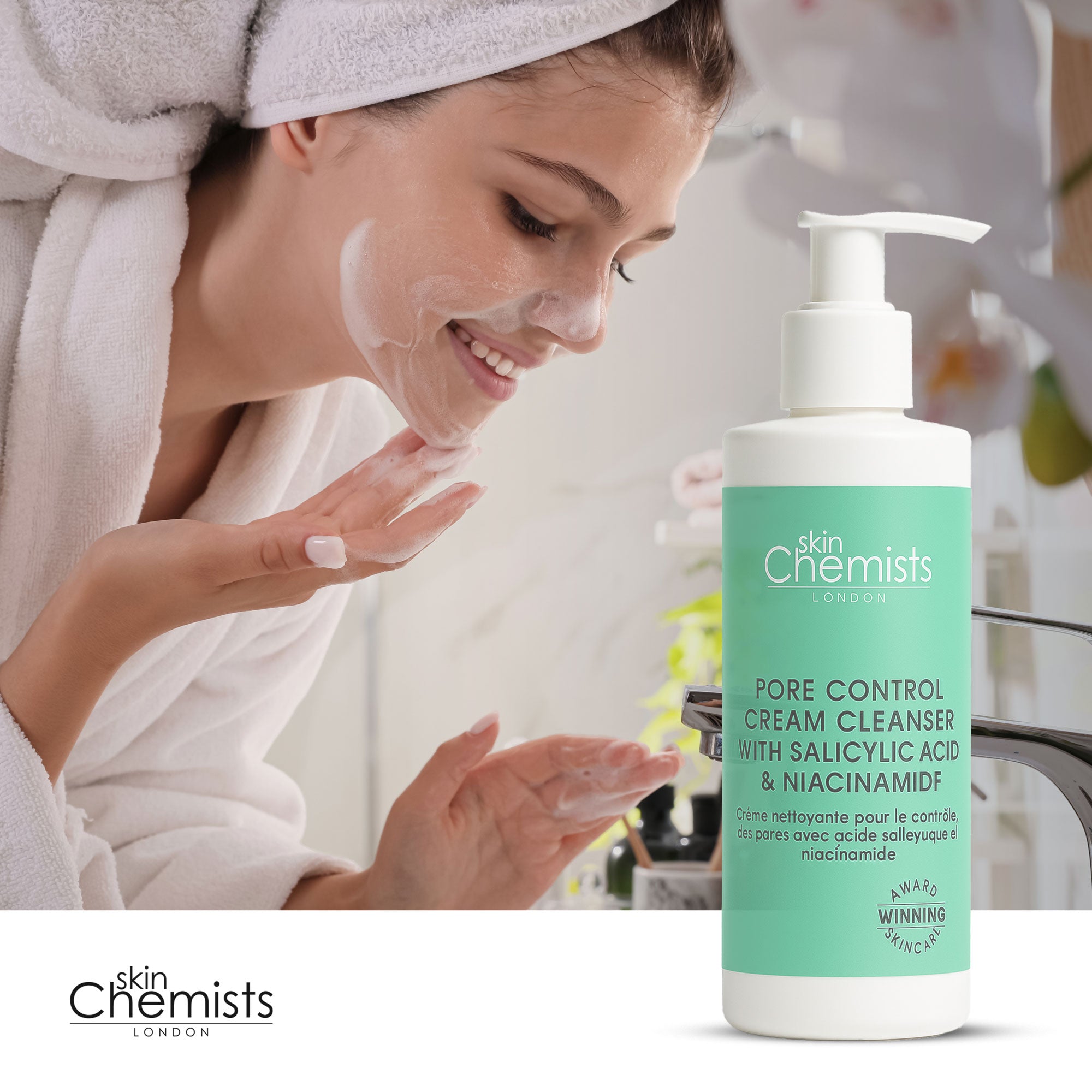 Crème nettoyante pour le contrôle des pores à l'acide salicylique et à la niacinamide 200 ml