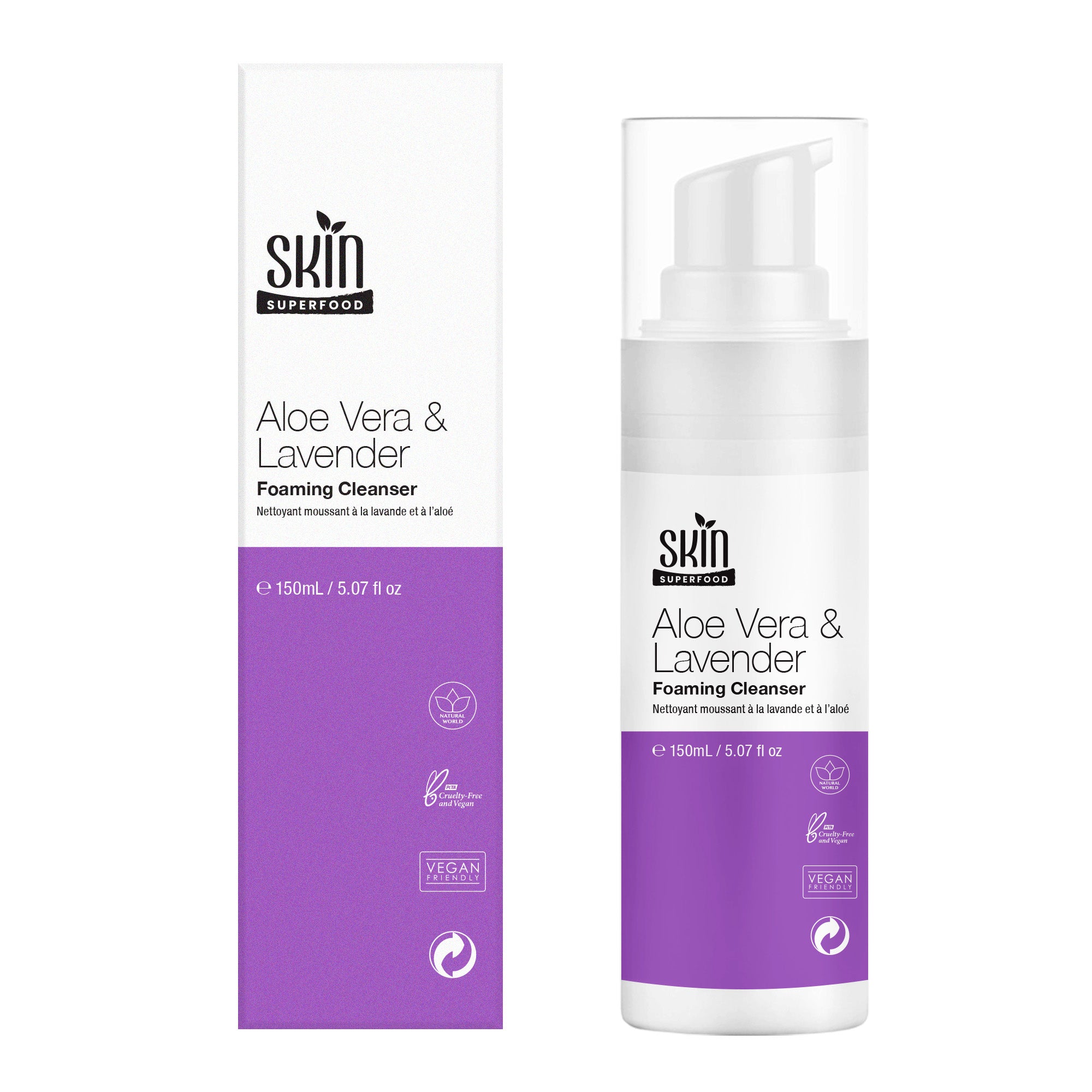 Nettoyant moussant avancé à l'aloe vera et à la lavande 150 ml