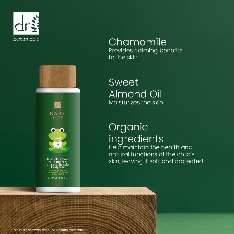 Baby Lux Sweet Almond Oil & Chamomile Baby Body Milk 200ml - skinChemists
