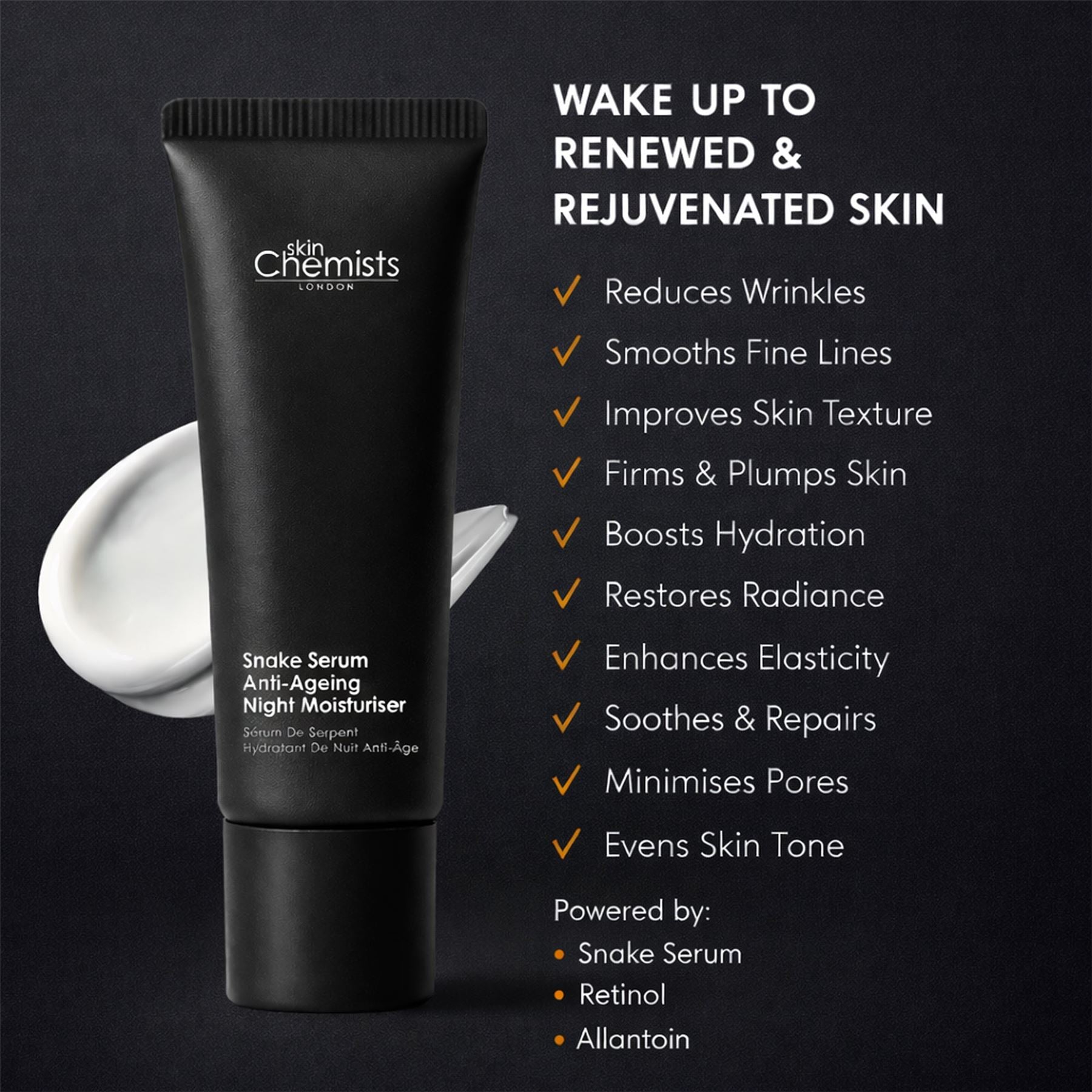SkinChemists Soin de nuit anti-âge au venin de serpent 50 ml