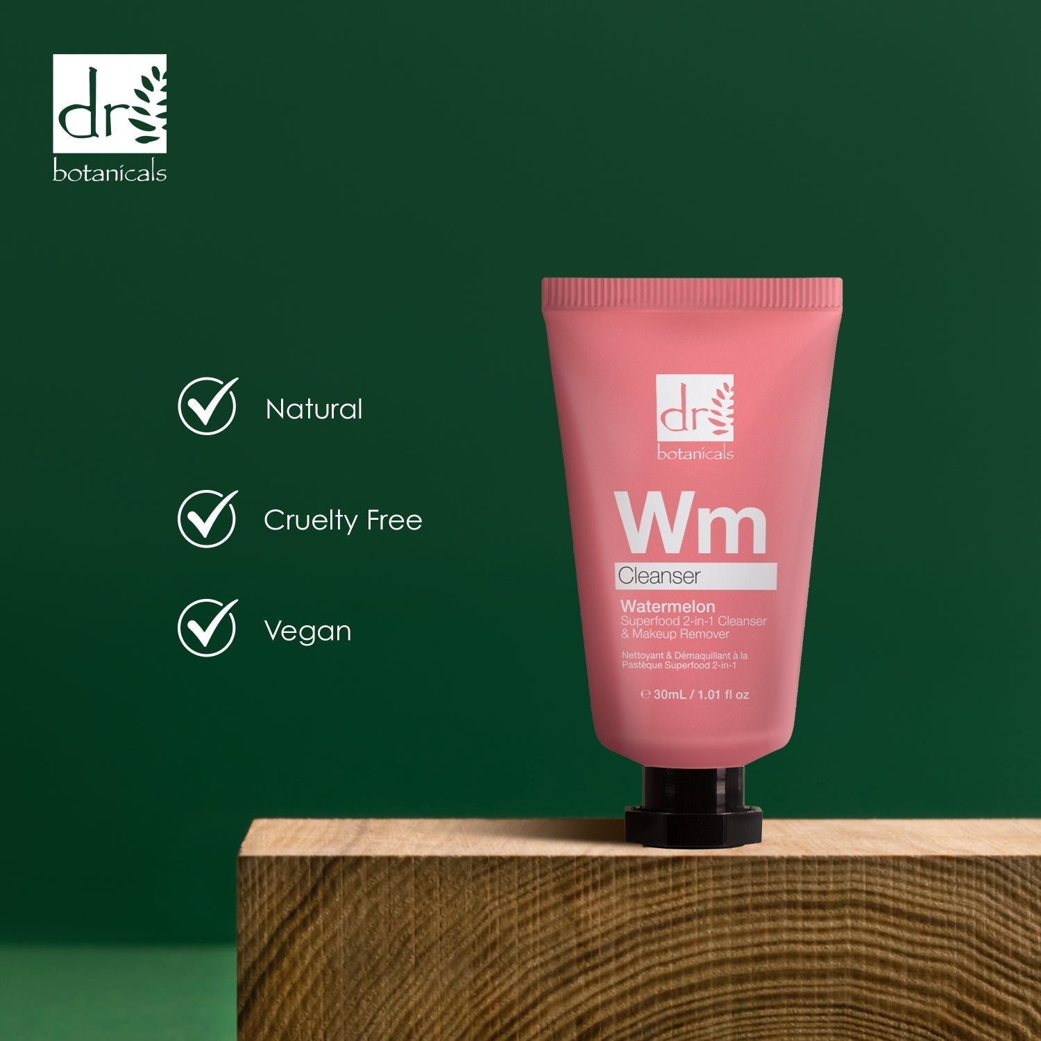 Nettoyant et démaquillant 2 en 1 à la pastèque, superaliment, 30 ml