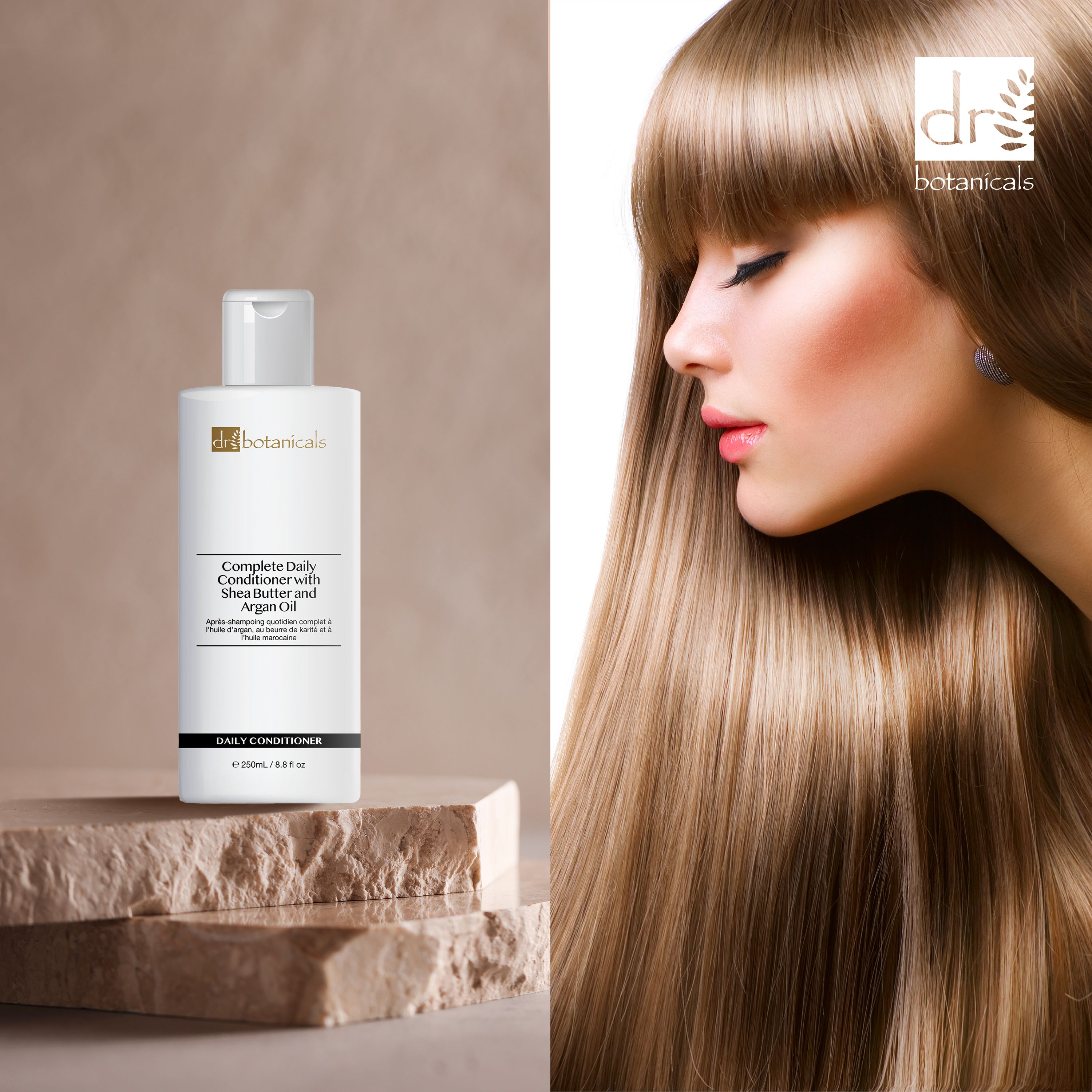 Après-shampoing quotidien complet à l'huile d'argan, au beurre de karité et à l'huile de marocain 250 ml