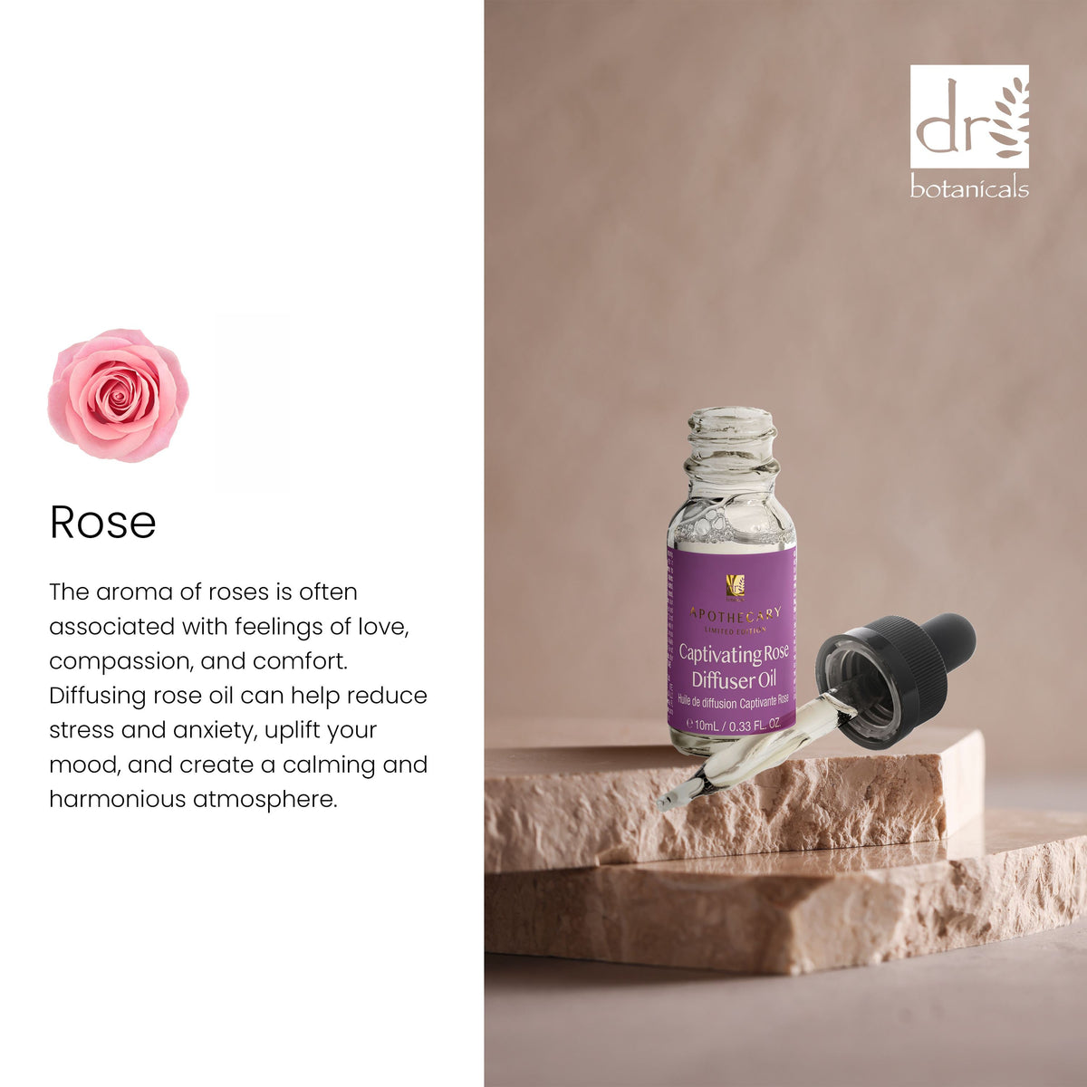 Dr Botanicals Premium 5 In 1 Aromatherapy Captivating Rose Diffuser Kit - skinChemists
