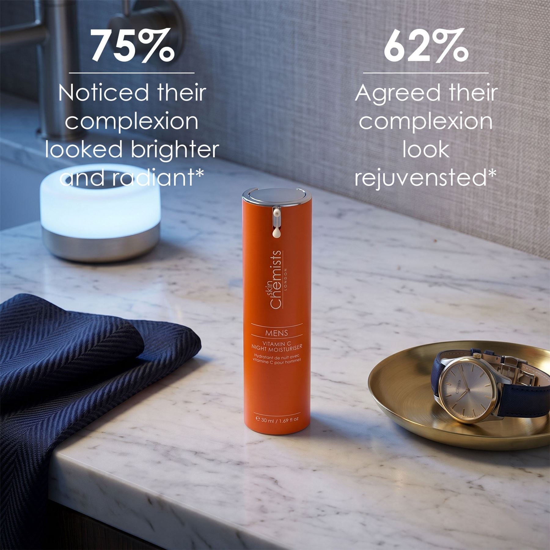 Crème de nuit hydratante à la vitamine C pour hommes 50 ml