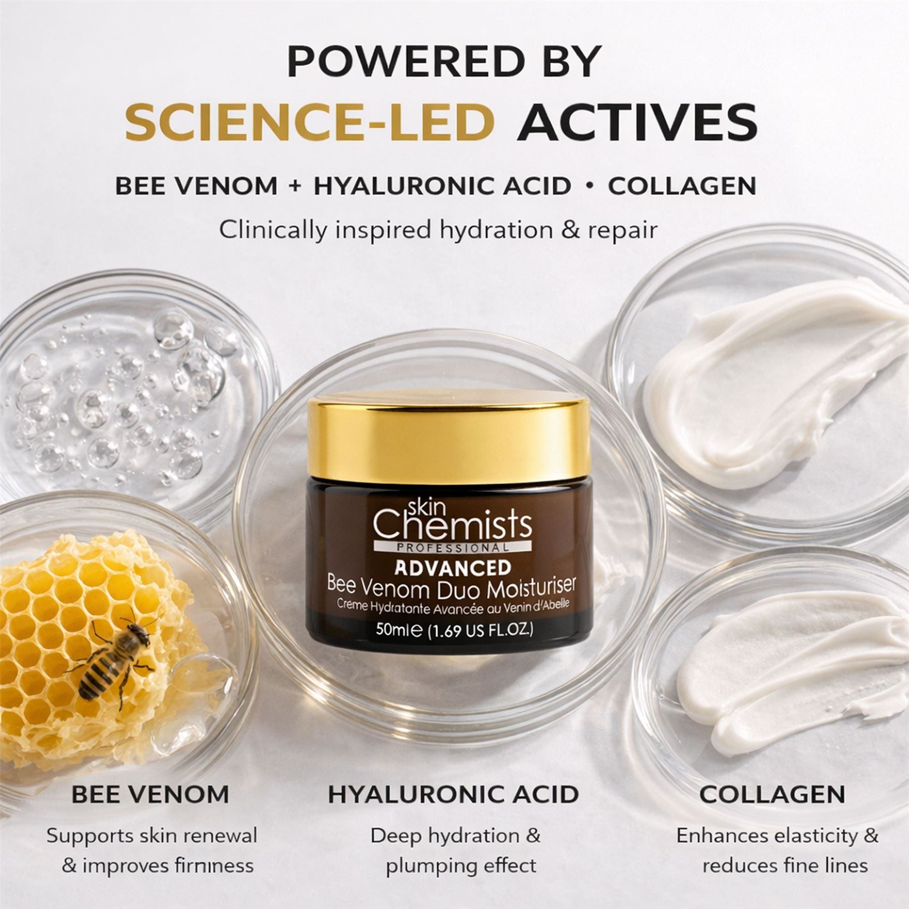 Soin hydratant duo Pro-5 au collagène et au venin d'abeille 50 ml