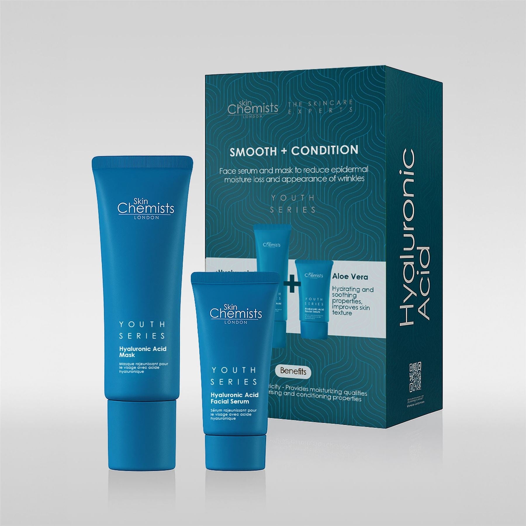 Masque à l'acide hyaluronique Youth Series + Sérum visage à l'acide hyaluronique 80 ml