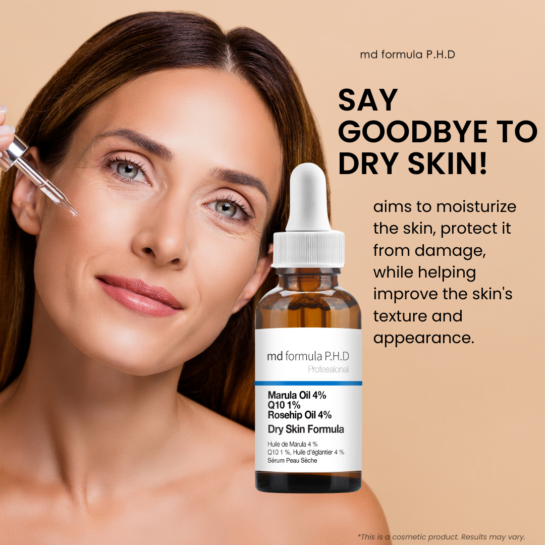 Sérum pour peaux sèches à l'huile de marula 4 %, Q10 1 %, huile de rose musquée 4 %, 30 ml