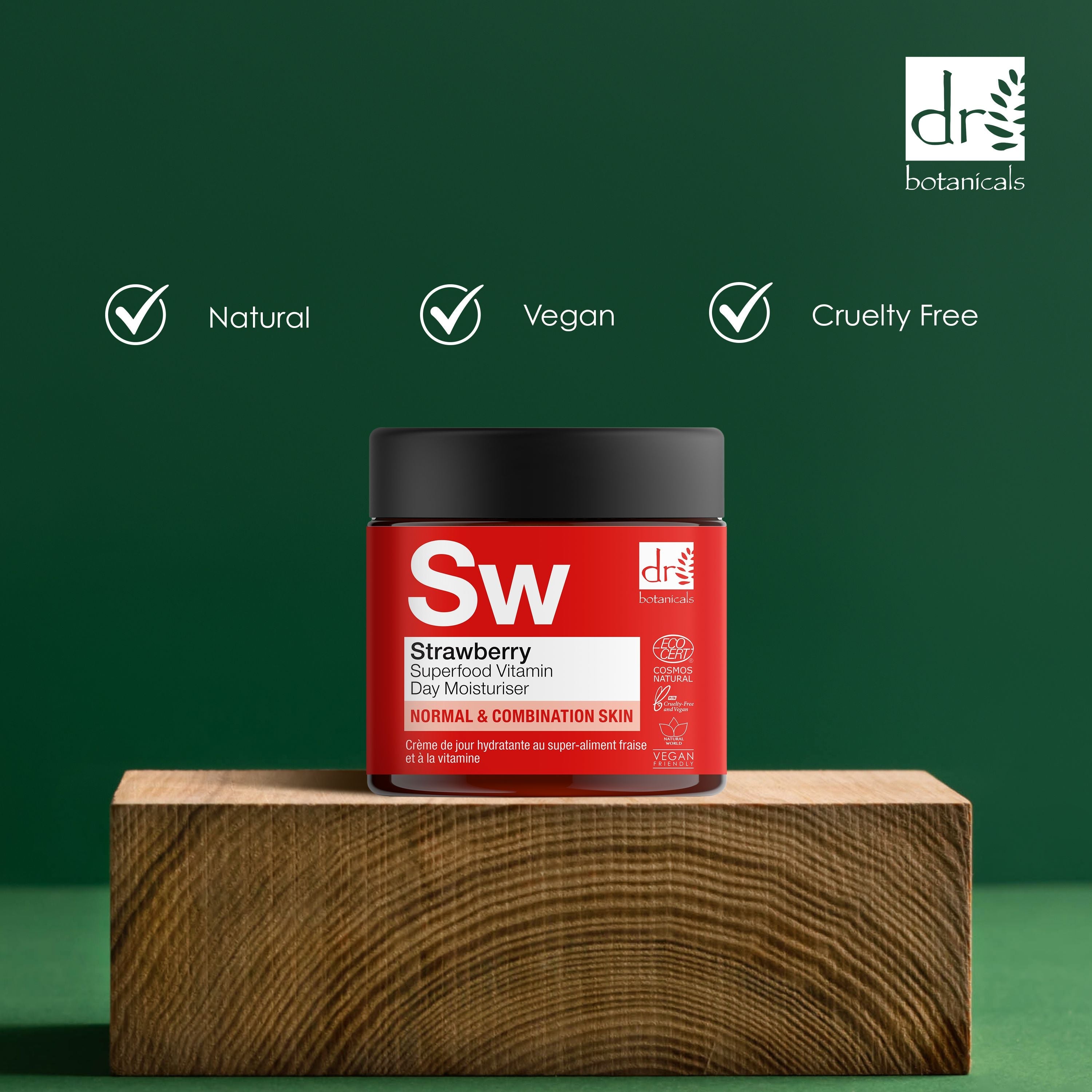 Crème hydratante de jour à la vitamine C et aux super-aliments à la fraise 60 ml