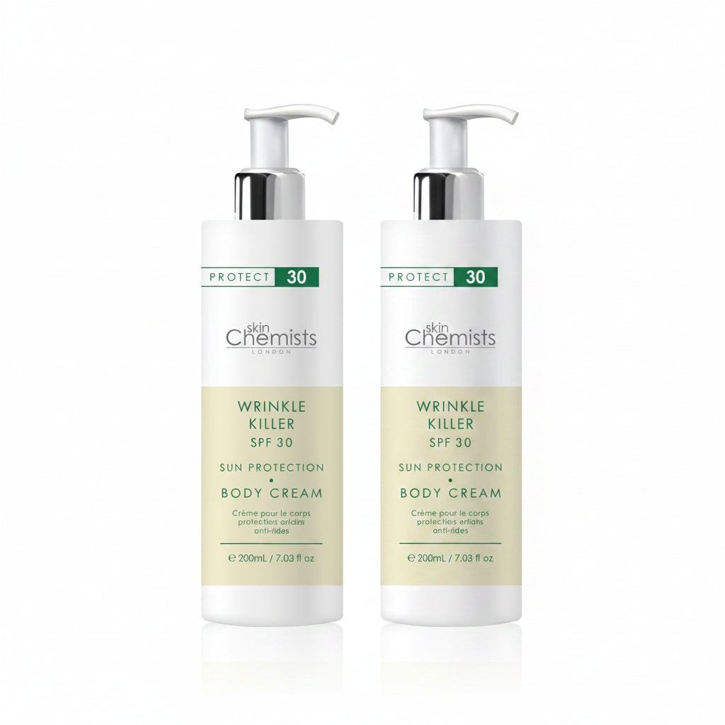 Crème corporelle anti-rides avec protection solaire SPF 30, lot de 2 x 200 ml