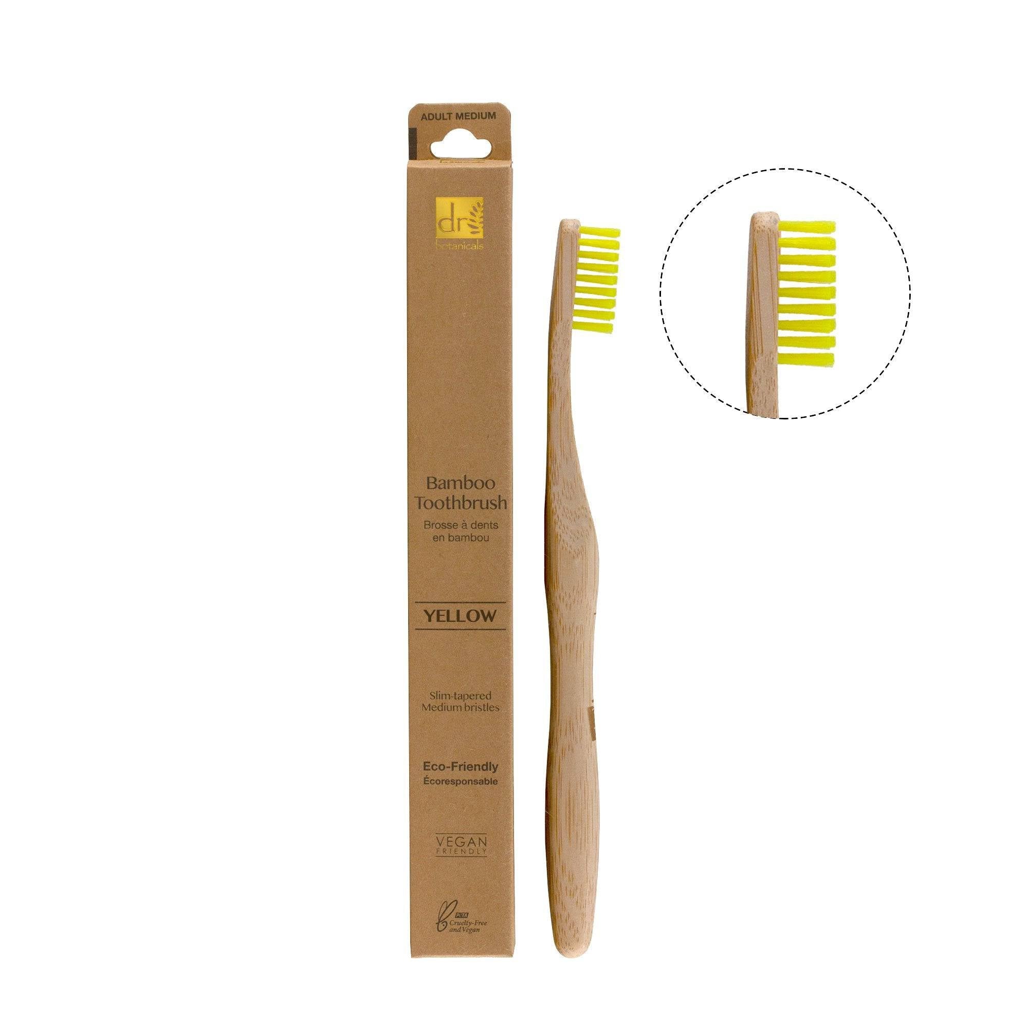 Brosses à dents en bambou jaunes (lot de 2)