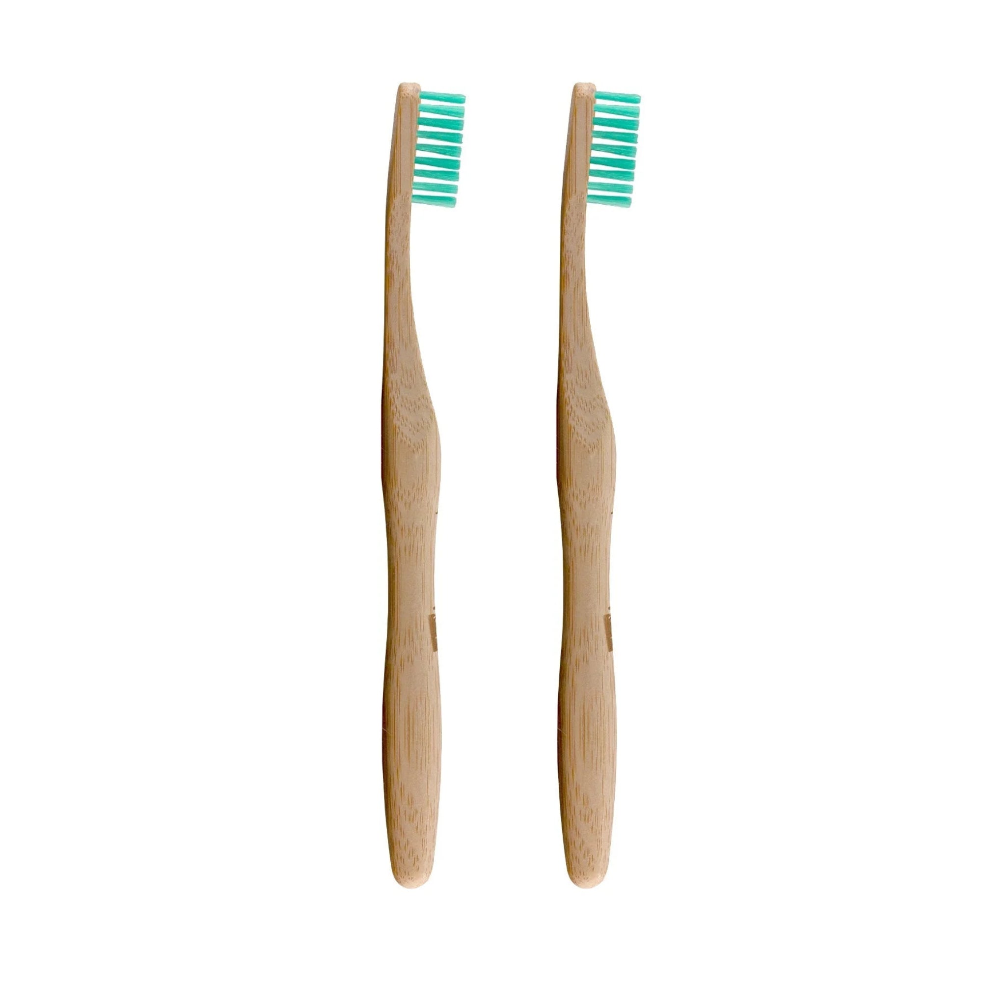 Brosse à dents en bambou verte, lot de 2, offre économique