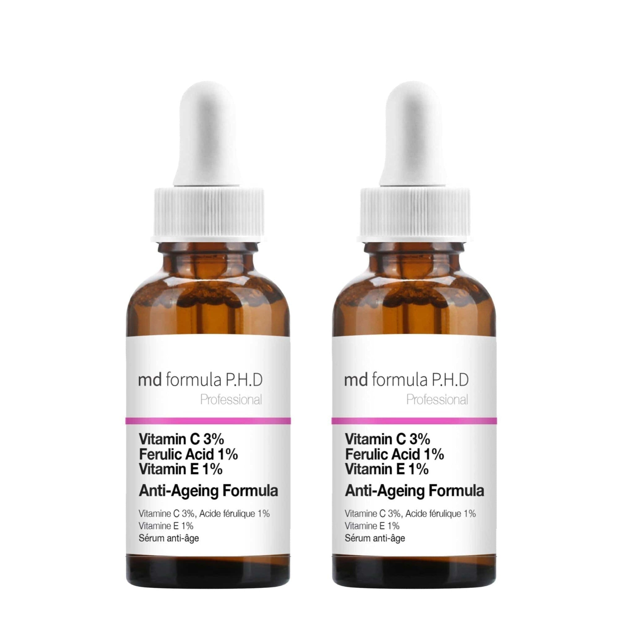 Anti-Ageing Serum Vitamin C 3%, Ferulic Acid 1%, Vitamin E 1% 30ml Twin Value Savings Pack