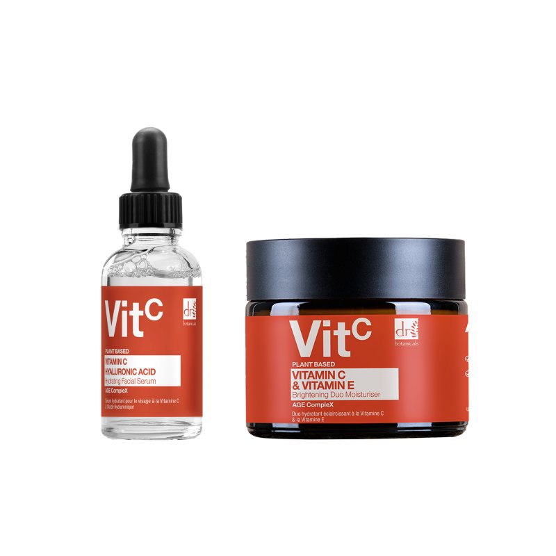Vitamin C & Hyaluronic Acid Anti-ageing Facial Serum 30ml + Vitamin C & Vitamin E Brightening Anti-ageing Duo Moisturiser 60ml