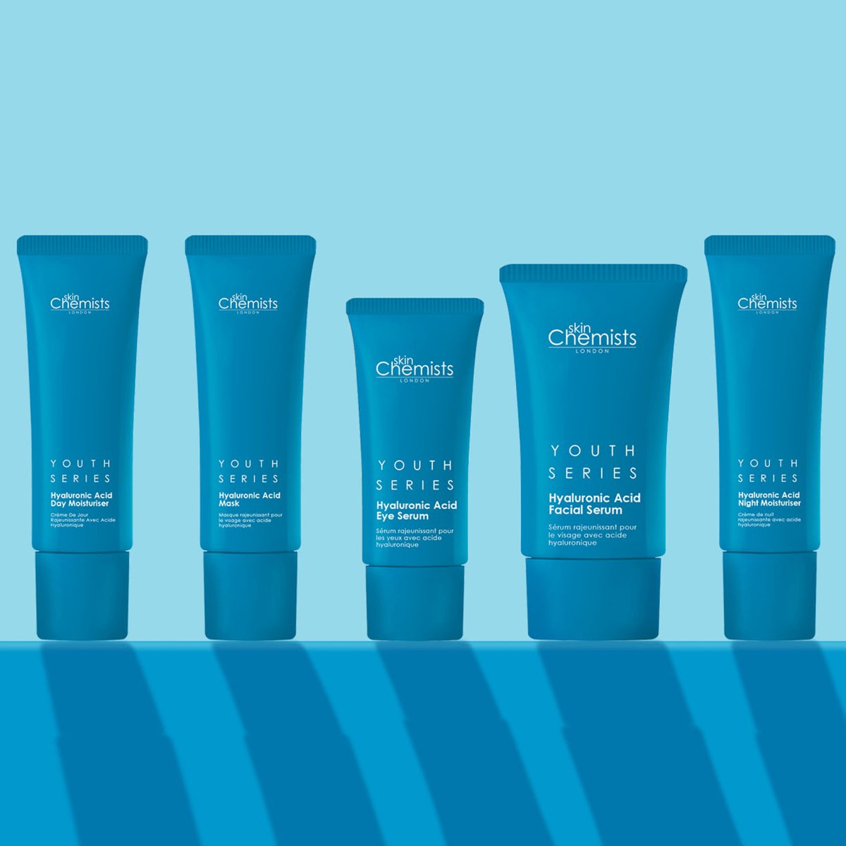 Ensemble complet des essentiels à l'acide hyaluronique de la gamme Jeunesse